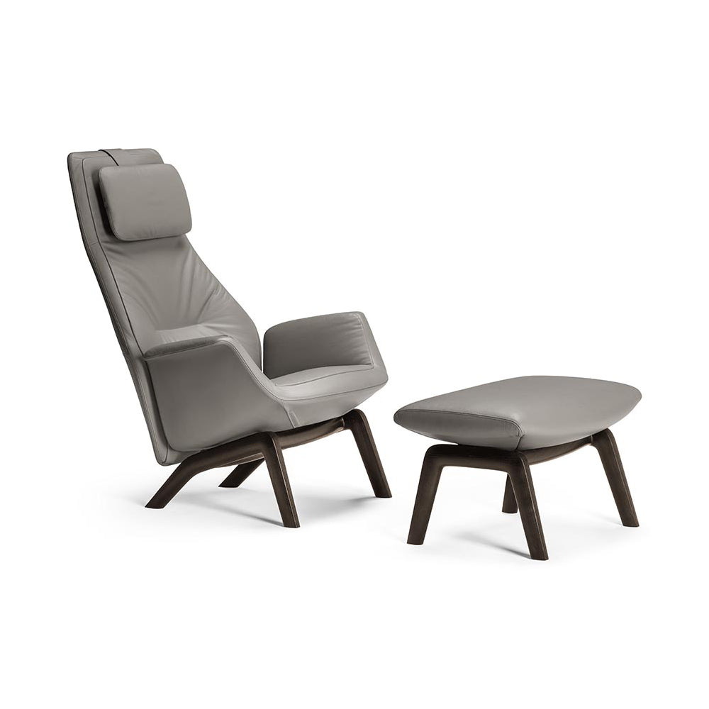 Mobile / Downtown Lounge Armchair and Ottoman, designed by Jean-Marie Massaud for Poltrona Frau