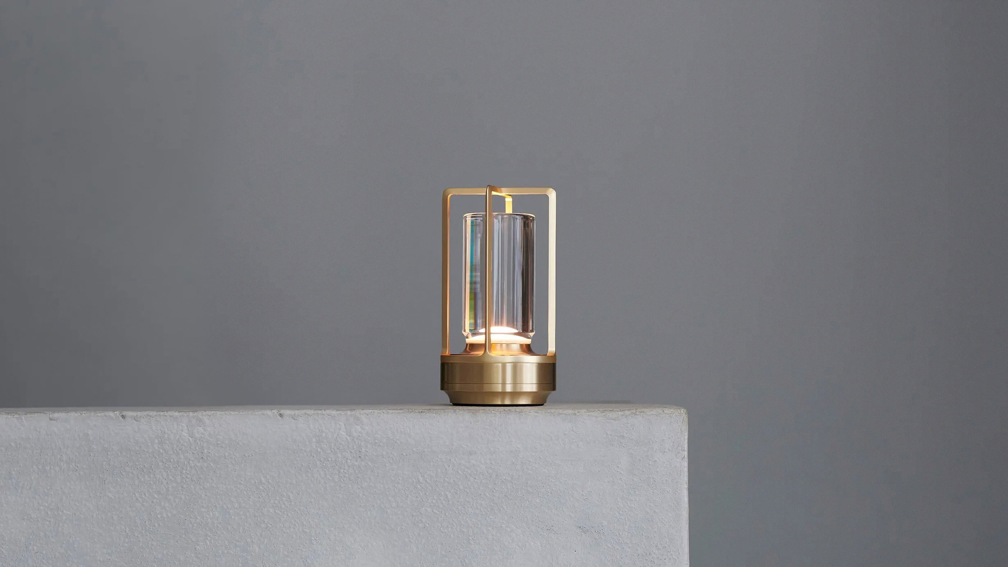 Brass / Desktop / WhiteMenu / TURN+ LED Lantern, designed by Nao Tamura made by Ambientec