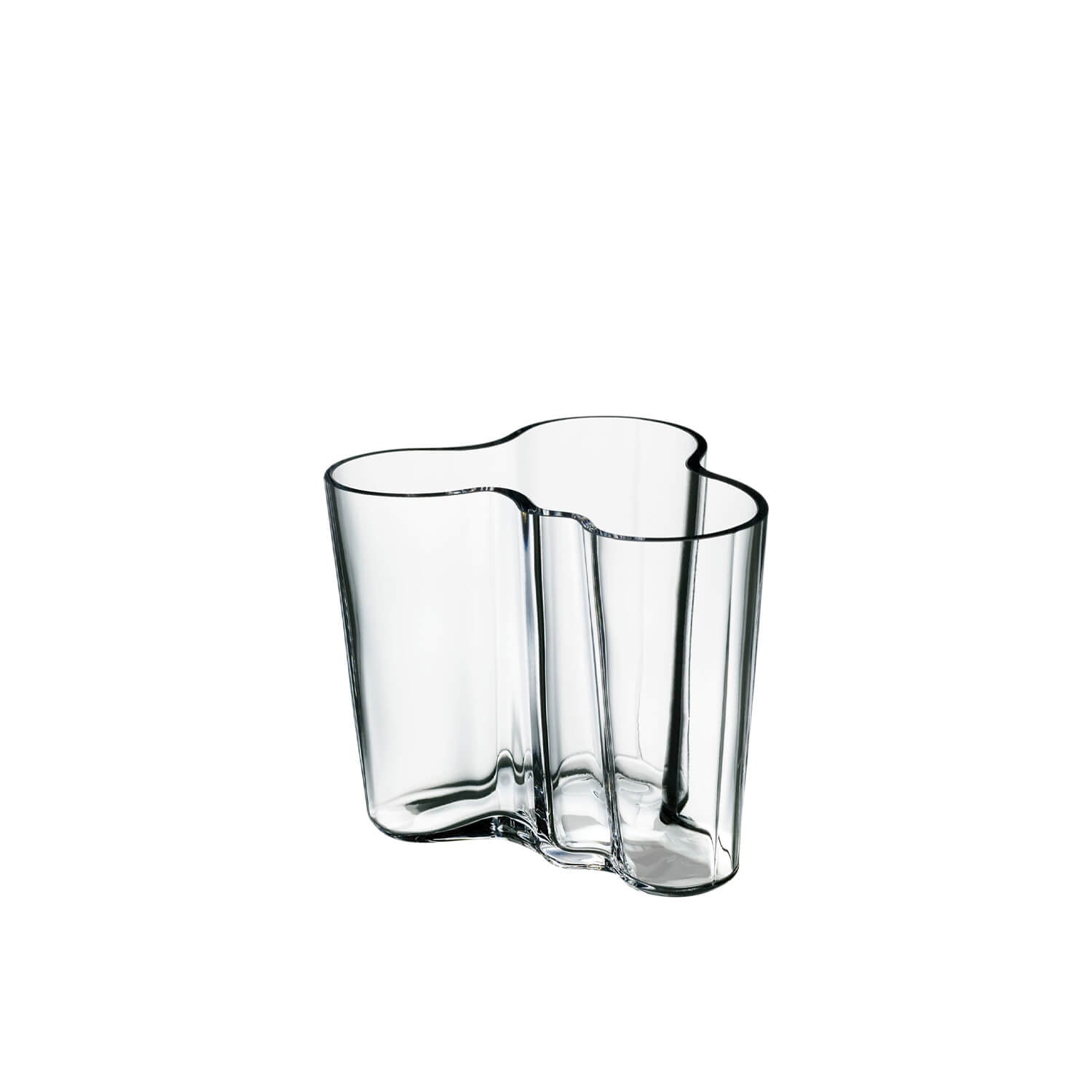 Clear / 3.75'' High / Mobile / BlackMenu / Aalto Vase, designed by Alvar Aalto