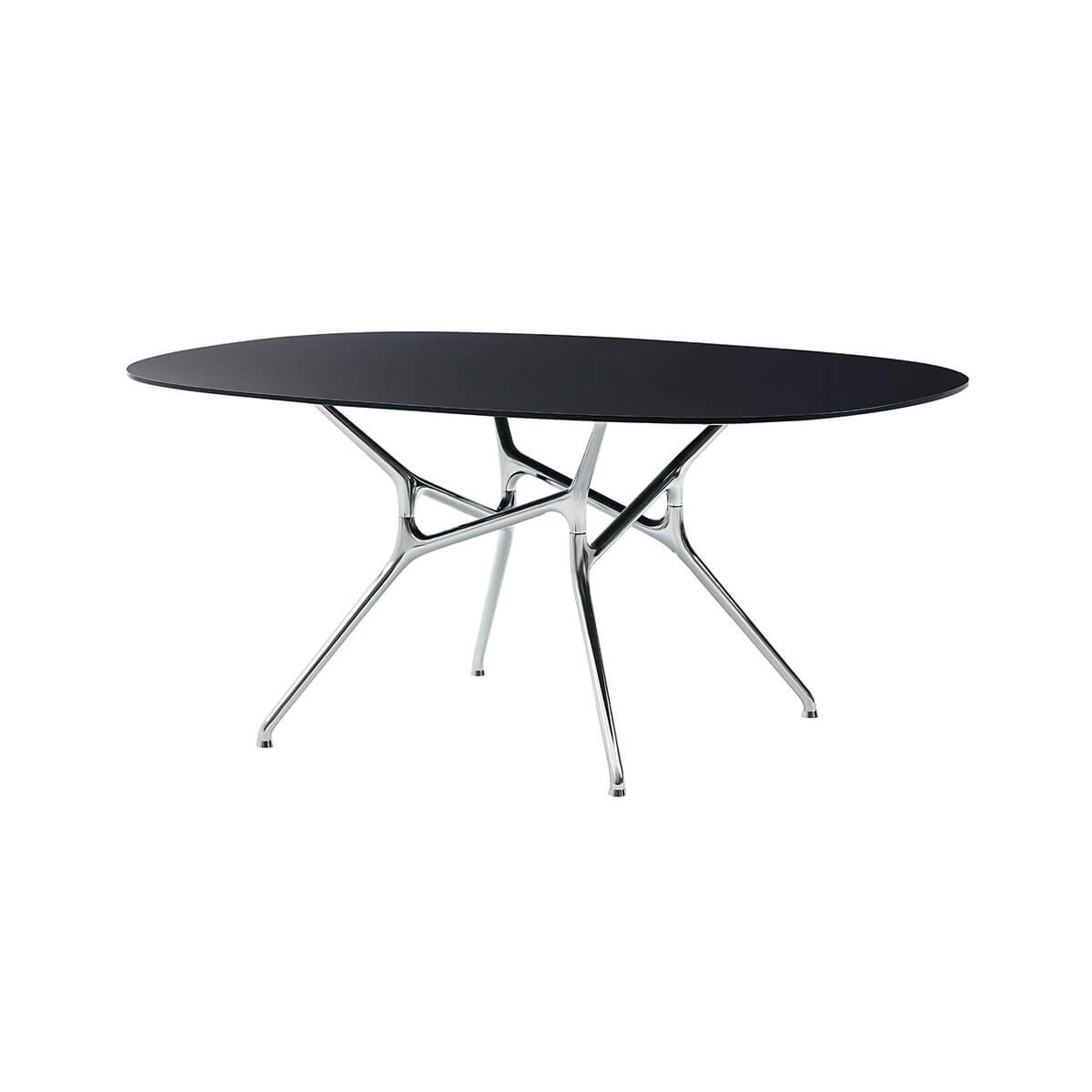 Matt Lacquered Anthracite / Polished Chrome / Mobile / BlackMenu / Branch Dining Table, designed by Jakob Wagner made by Cappellini