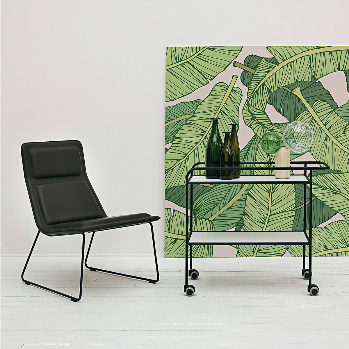 Mobile / Steel Pipe Drink Trolley, designed by Shiro Kuramata made by Cappellini