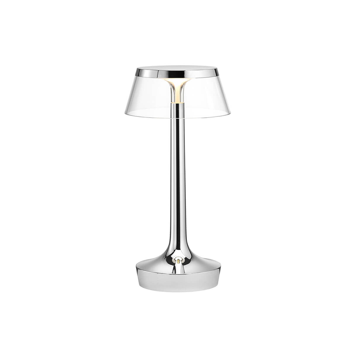 Clear Crown / Mobile / BlackMenu / Bon Jour Unplugged LED Table Lamp, designed by Philippe Starck made by Flos