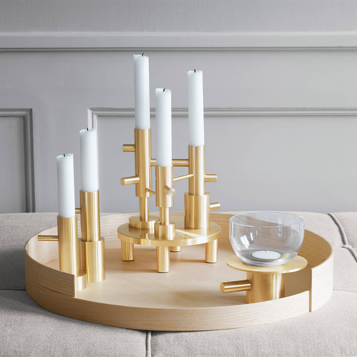 Mobile / BlackMenu / Brass Triple Candleholder, designed by Jaime Hayon