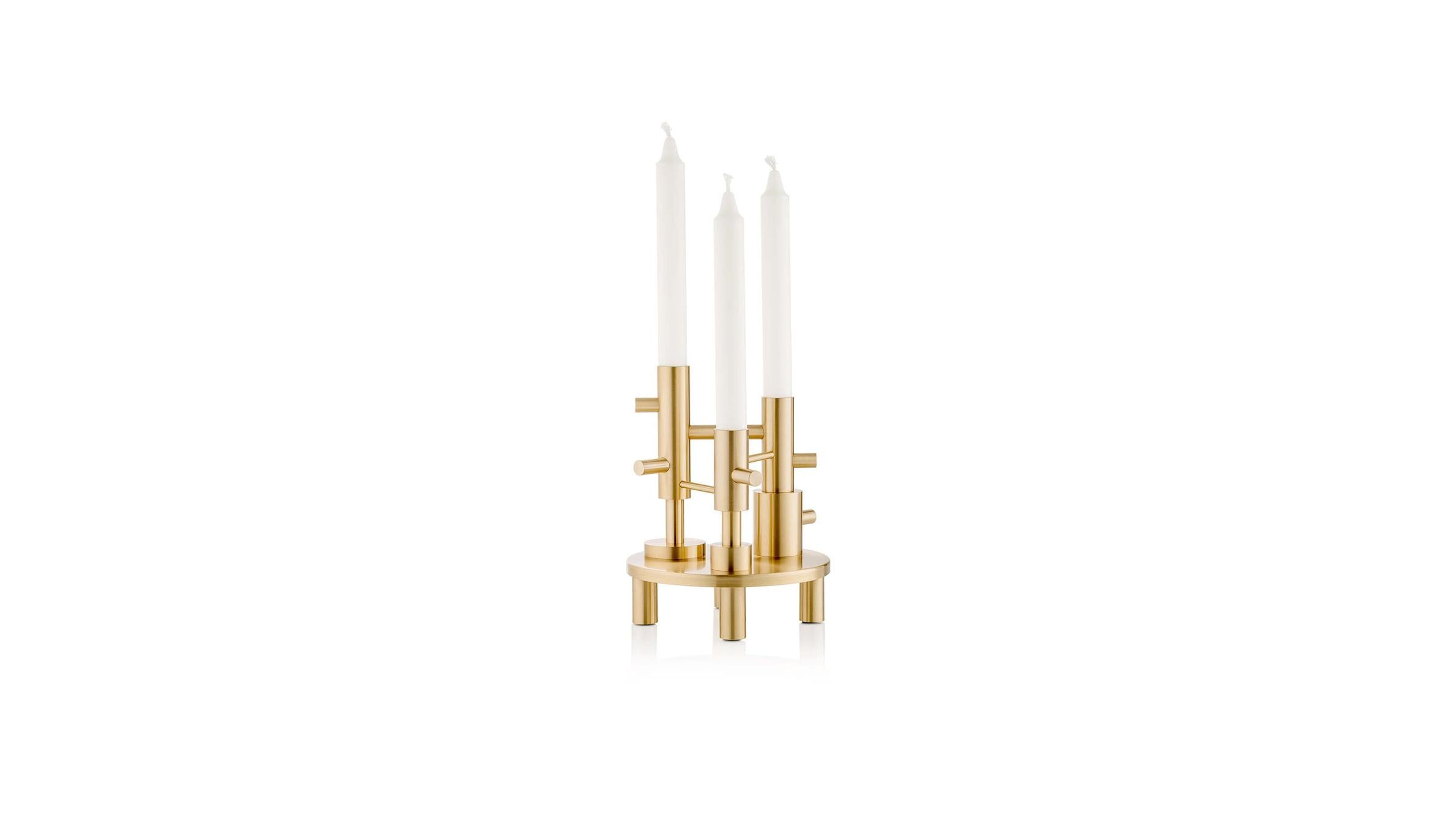 Fritz Hansen Candle Holder Brass Triple Candleholder