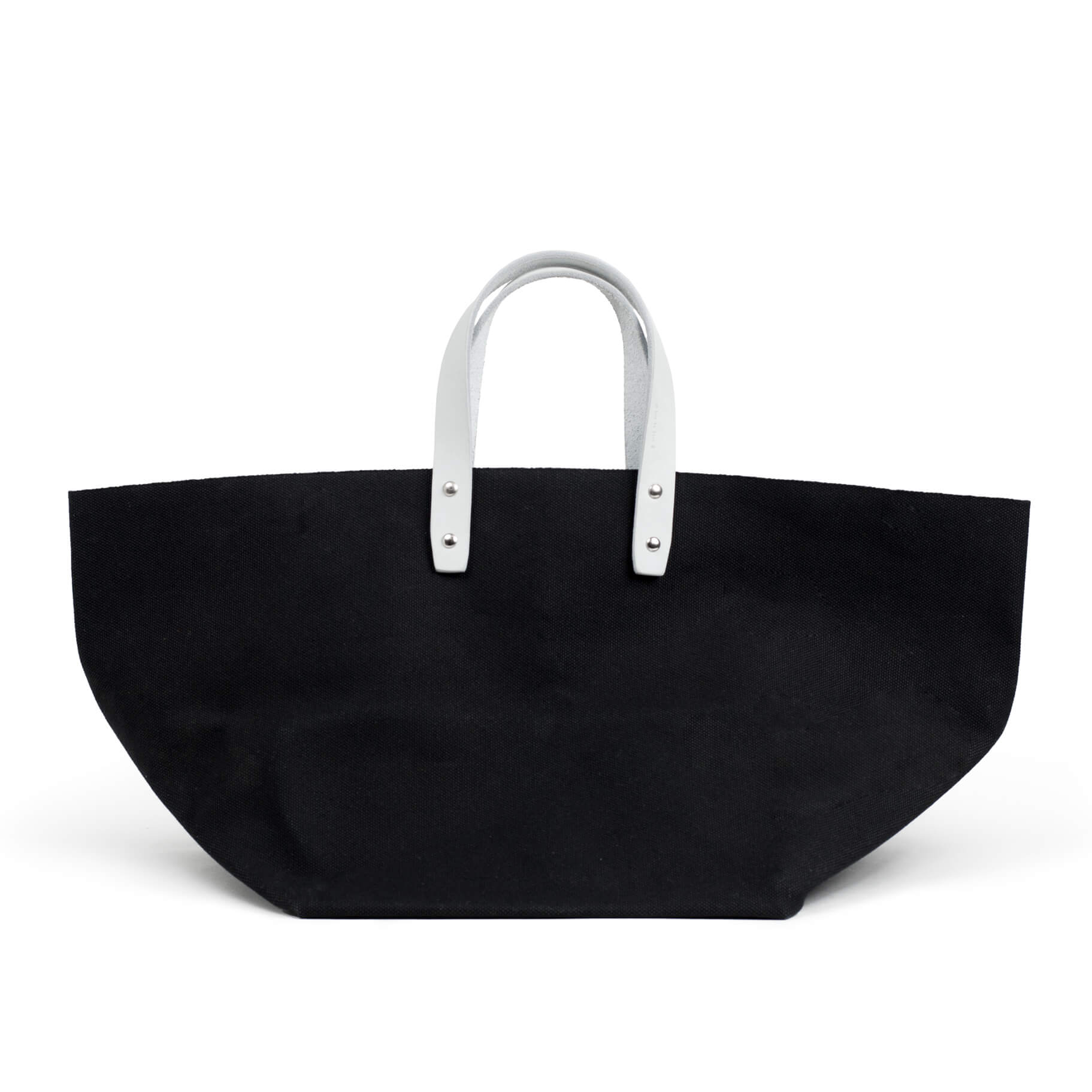Black / Grey Handles / Mobile / BlackMenu / How to Live Canvas Tote Bag, designed by Mayumi Katsuya