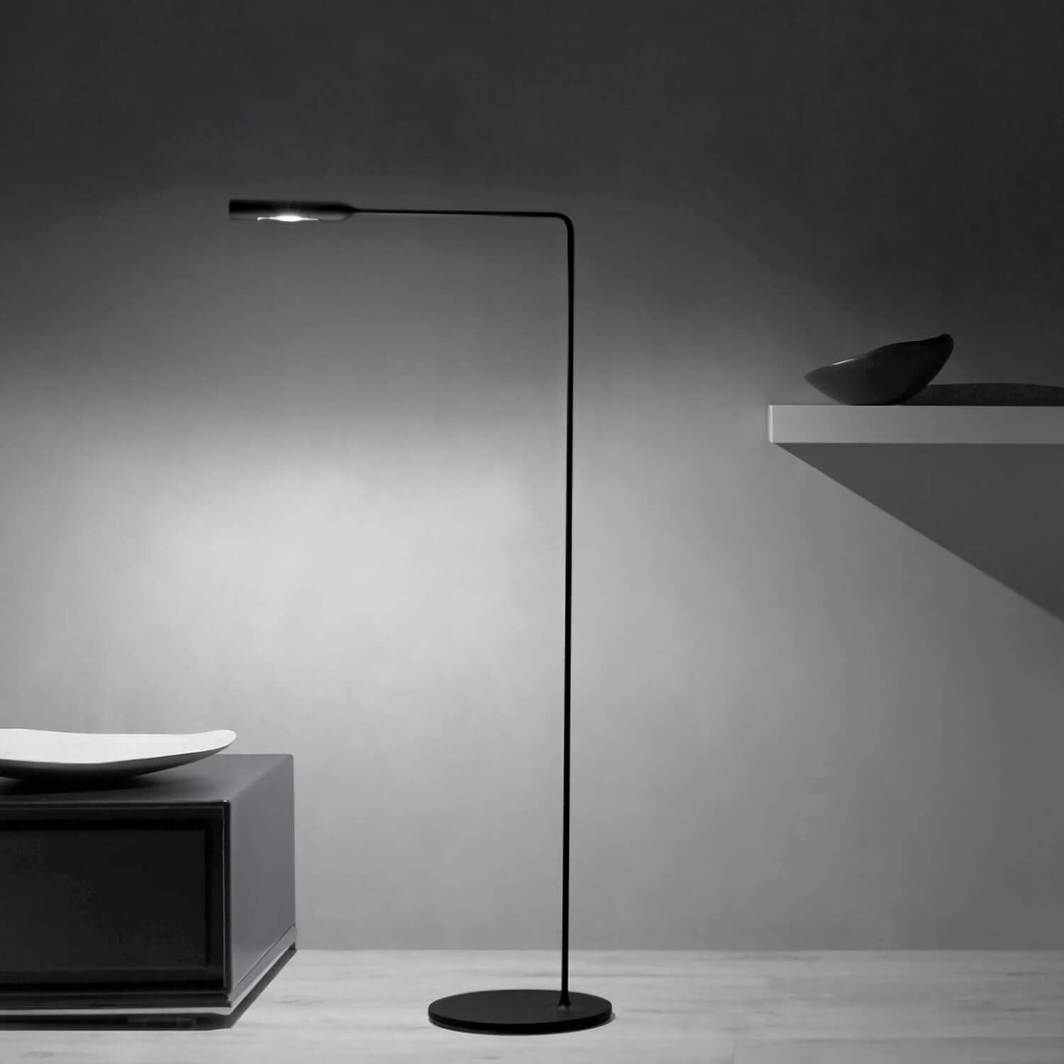 Black Soft Touch / Mobile / BlackMenu / Flo Lounge Floor Lamp, designed by Foster + Partners