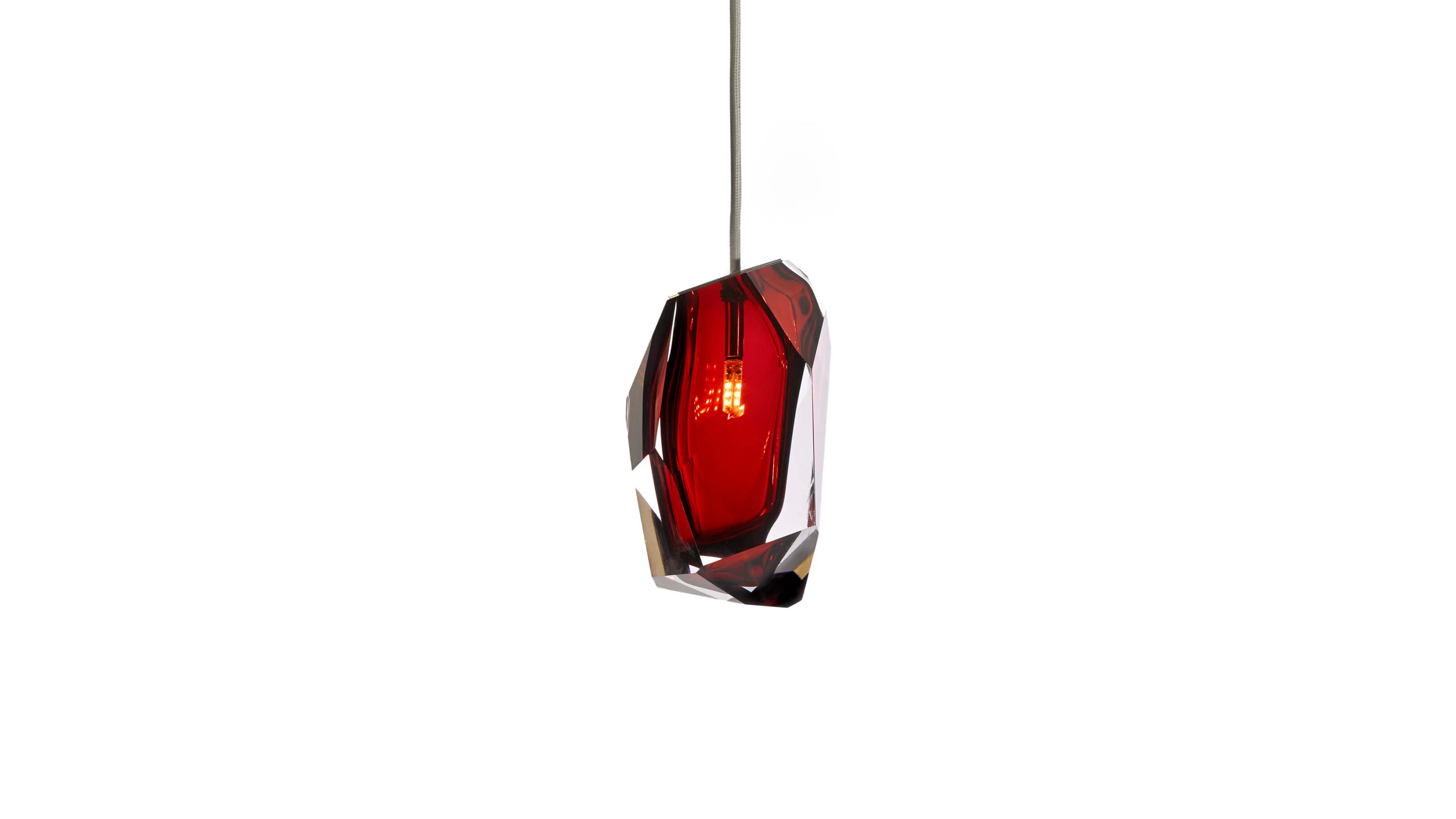 Red / Desktop / BlackMenu / Crystal Rock 1 Pendant Lamp, designed by Arik Levy