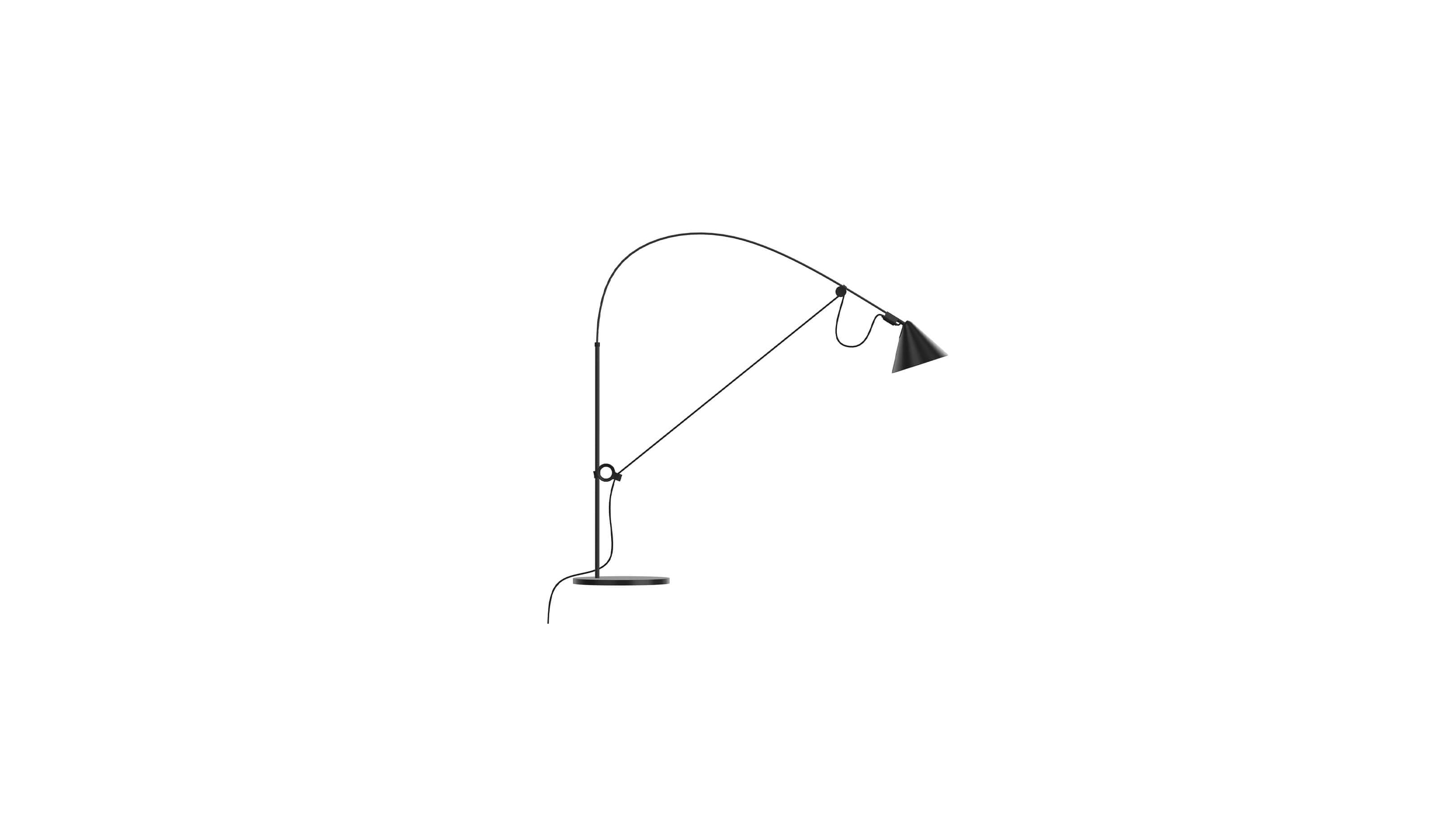 Black-Black / Table / Desktop / BlackMenu / Ayno Lamp, designed by Stefan Diez