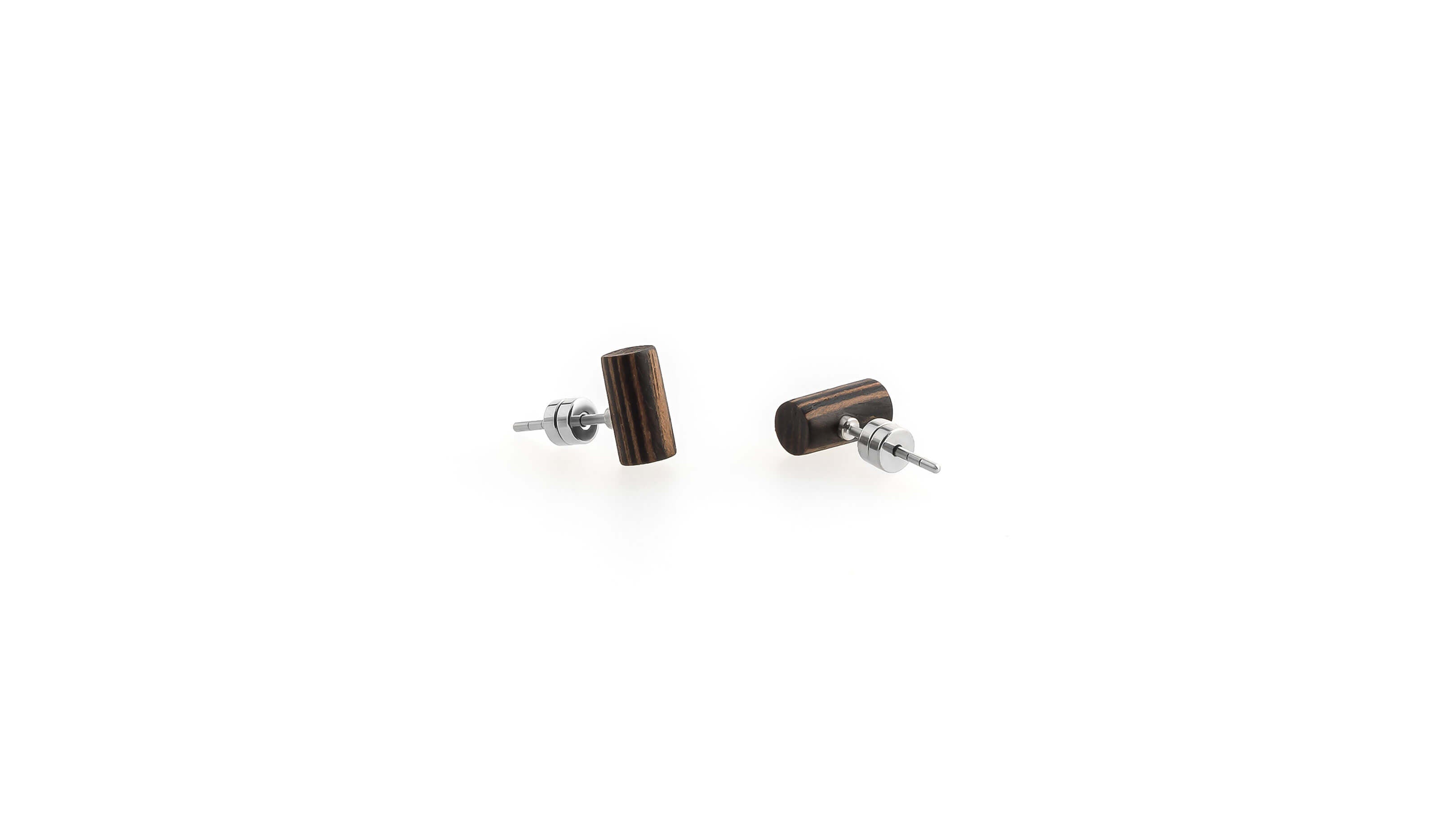 Cylinder / Walnut/Ebony / Desktop / BlackMenu / Second Life Duo Earrings, designed by Moissue