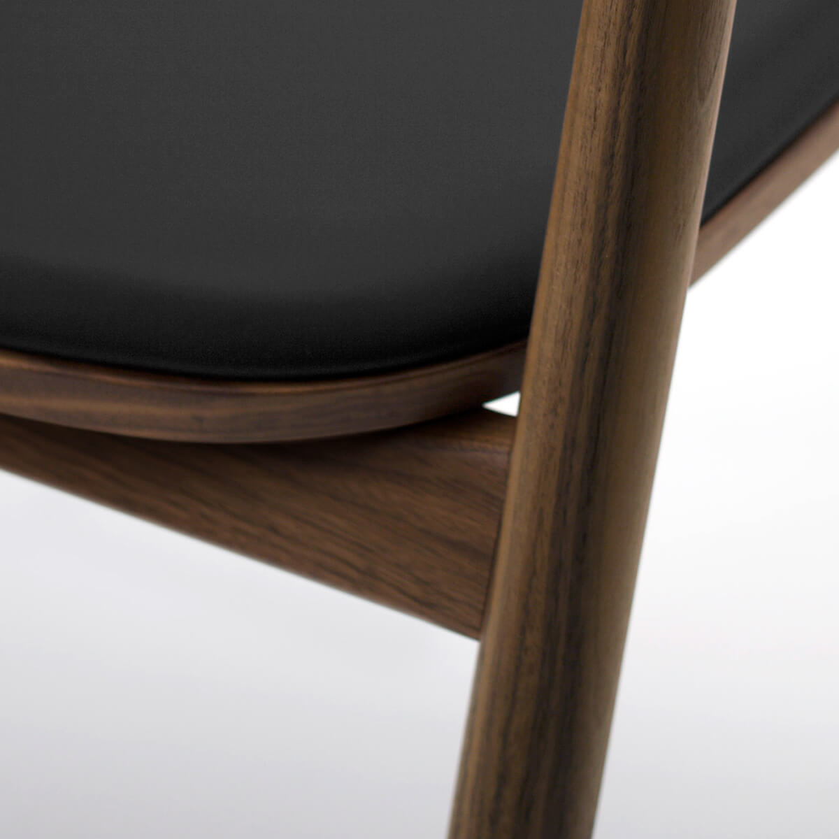 Walnut - Black Leather / Mobile / WhiteMenu / Hiroshima Armchair, designed by Naoto Fukasawa made by Maruni