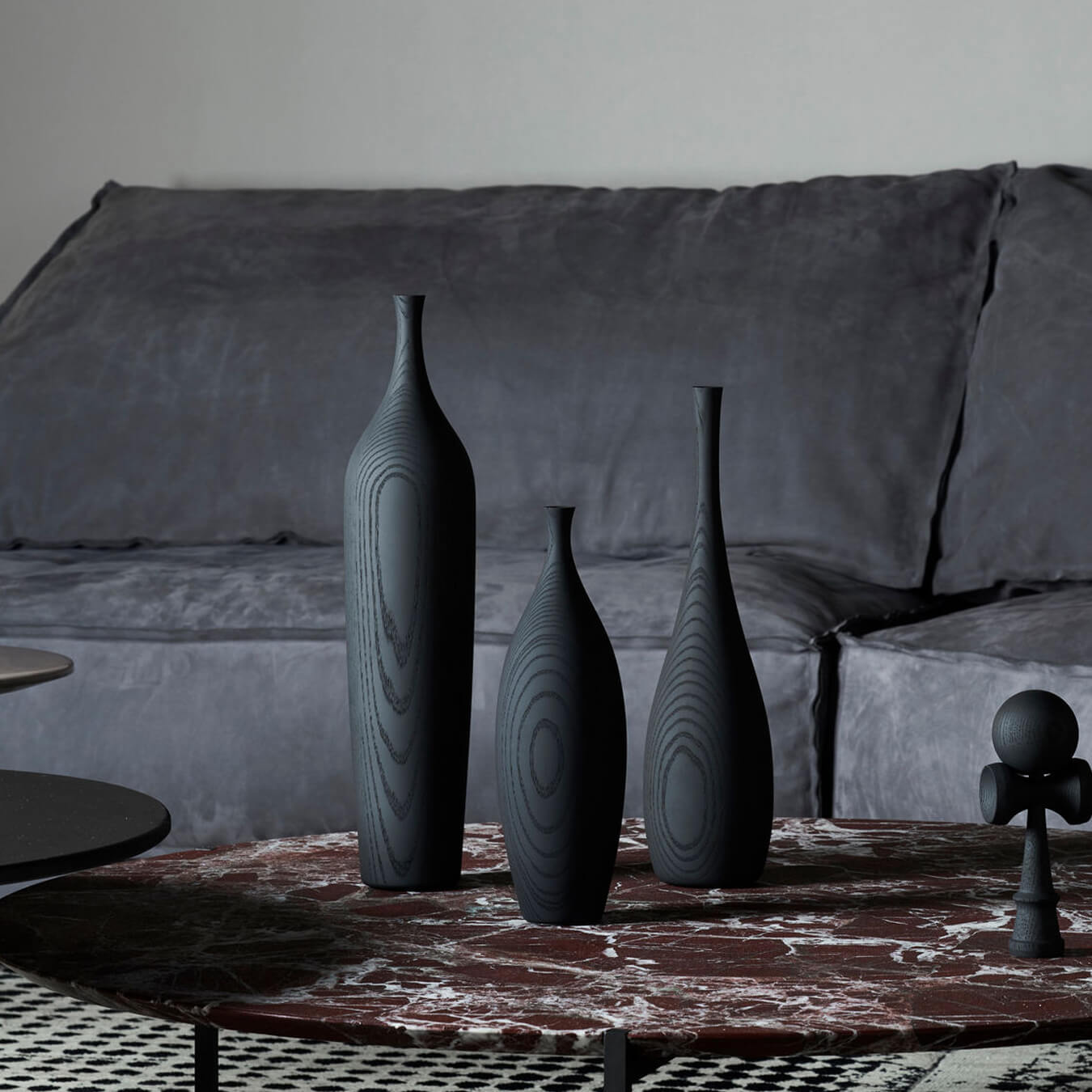 Piccolo / Black Ash / Mobile / BlackMenu / Linea Vases designed by Iwata Mokkou Studio
