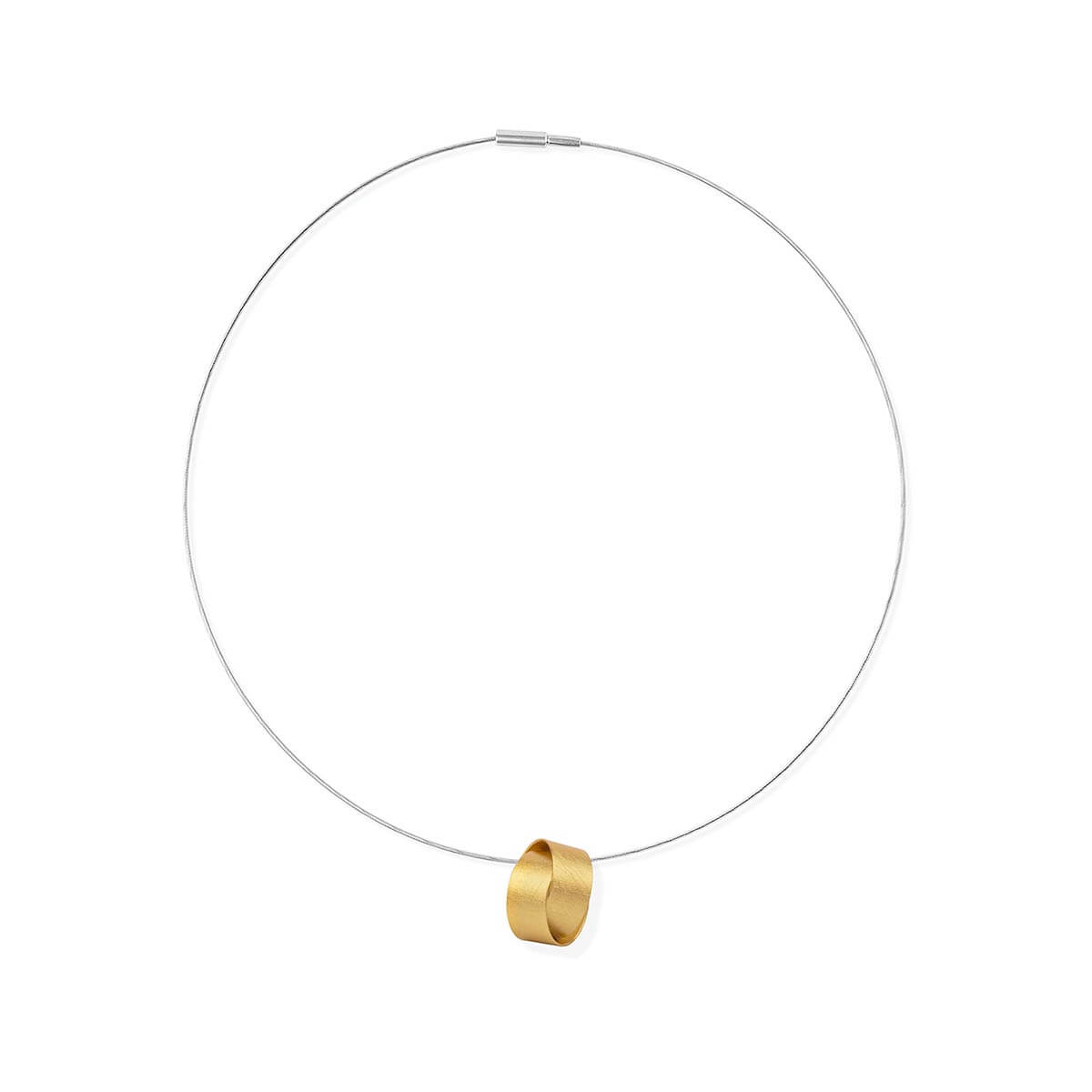 Large / Gold Plated / Mobile / BlackMenu / Double Loop Pendant Necklace, designed by Marcin Zaremski