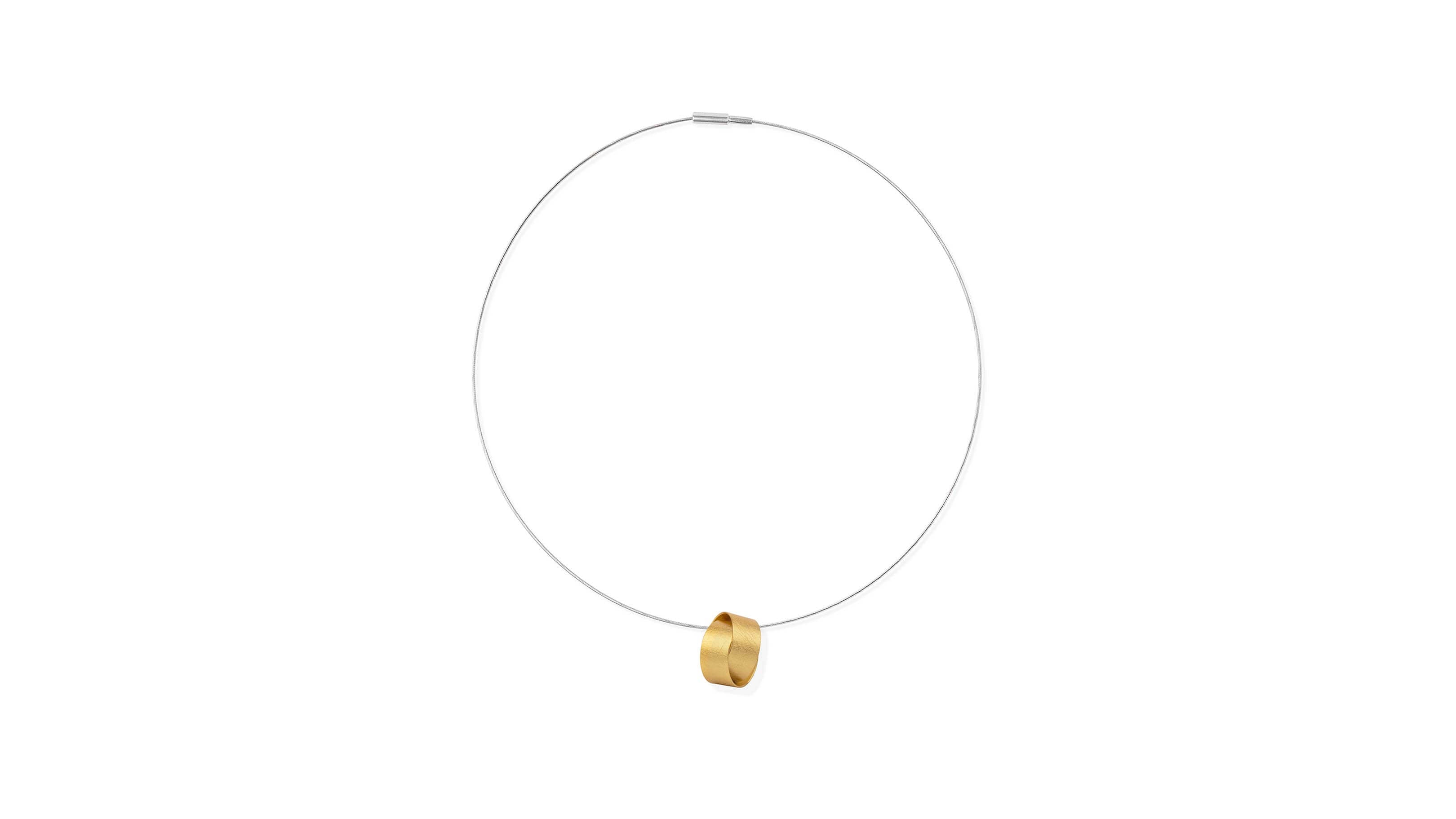 Large / Gold Plated / Desktop / BlackMenu / Double Loop Pendant Necklace, designed by Marcin Zaremski