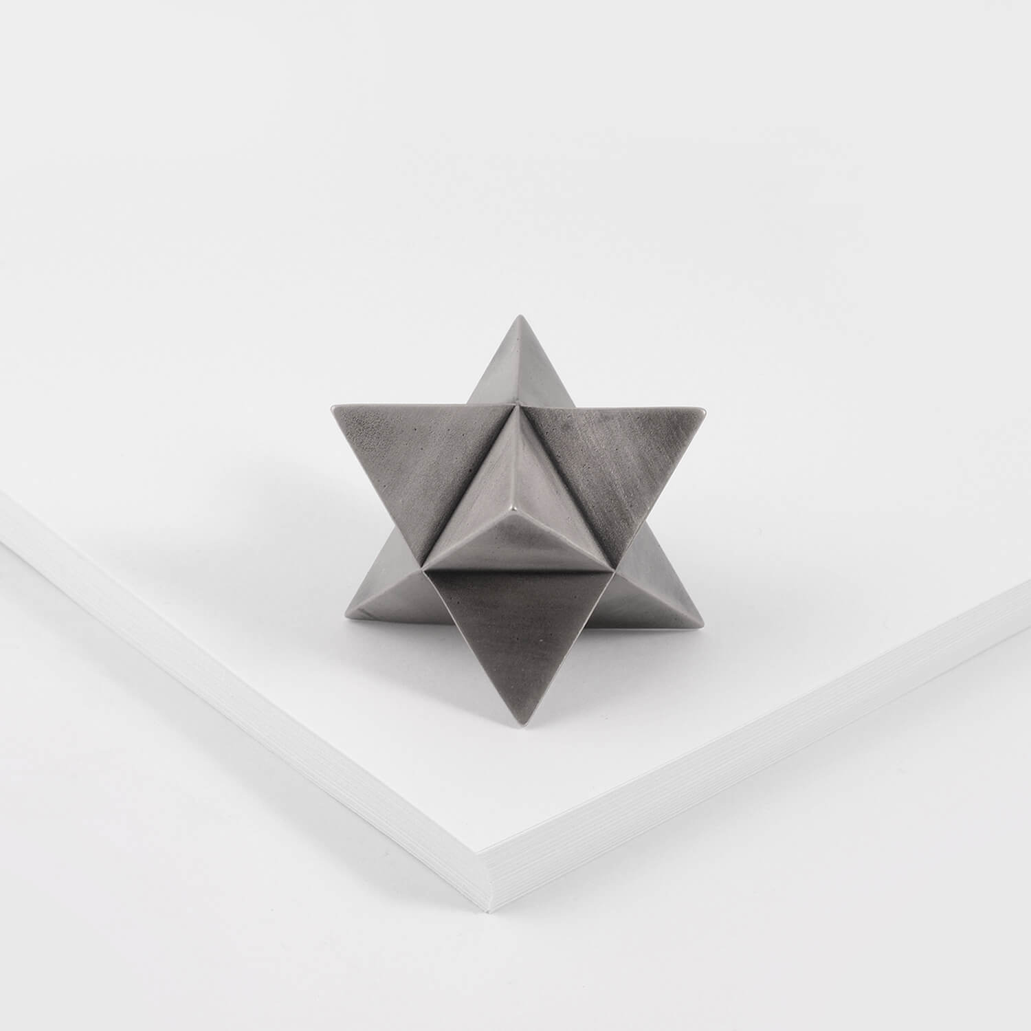 Aged Silver / Mobile / BlackMenu / Merkaba Paperweight, designed By VAU