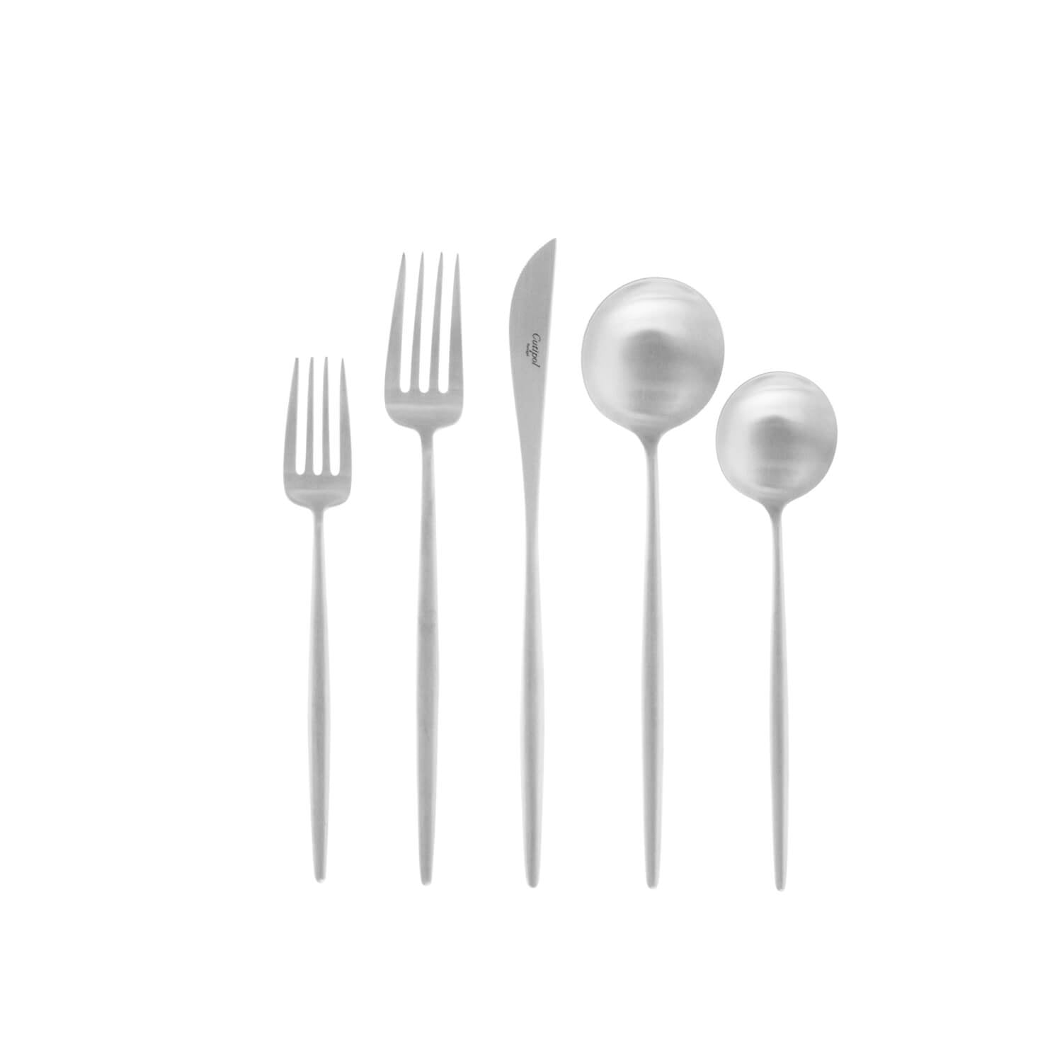Brushed Steel / Mobile / BlackMenu / Moon 5PC Flatware Set, designed by Cutipol