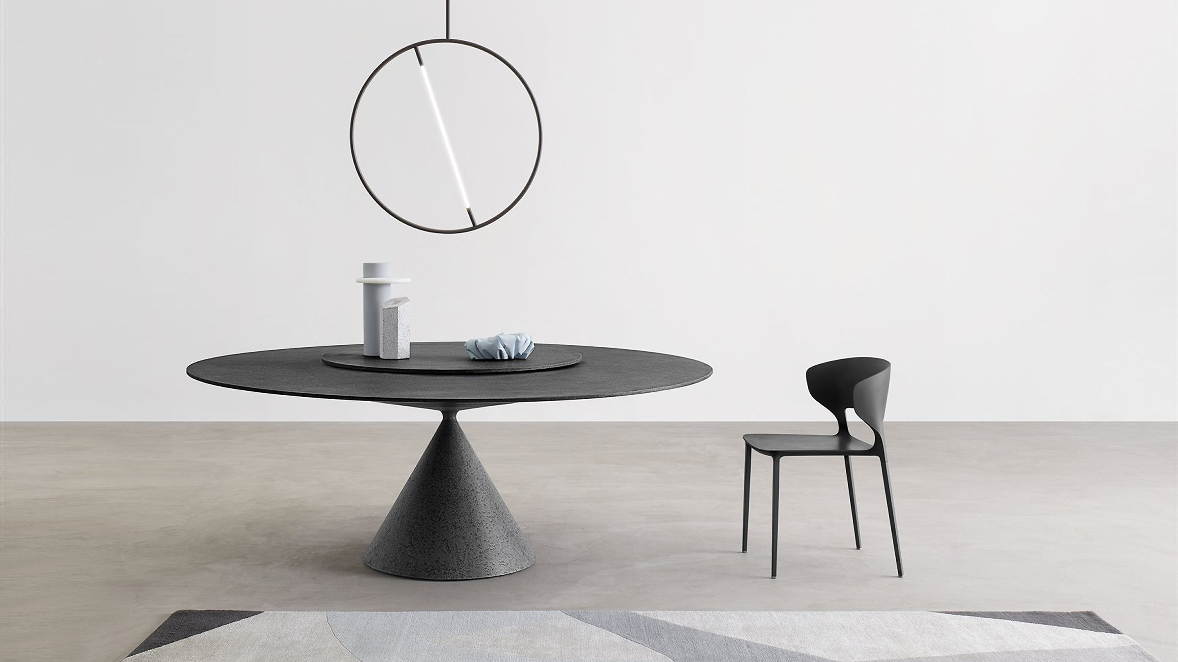 Black Concrete / 160cm / Desktop / BlackMenu / Clay Table, designed by Marc Krusin