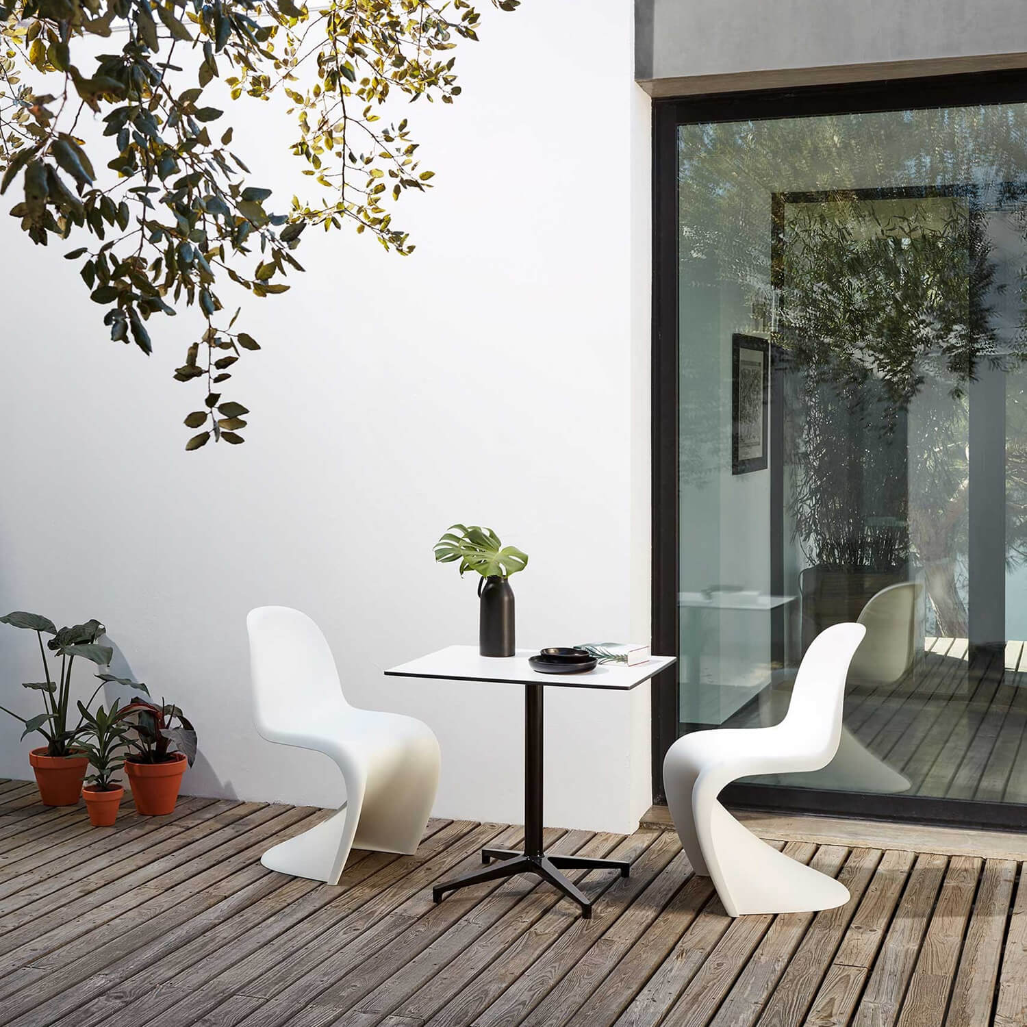 White / Mobile / Panton Chair, designed by Verner Panton made by Vitra