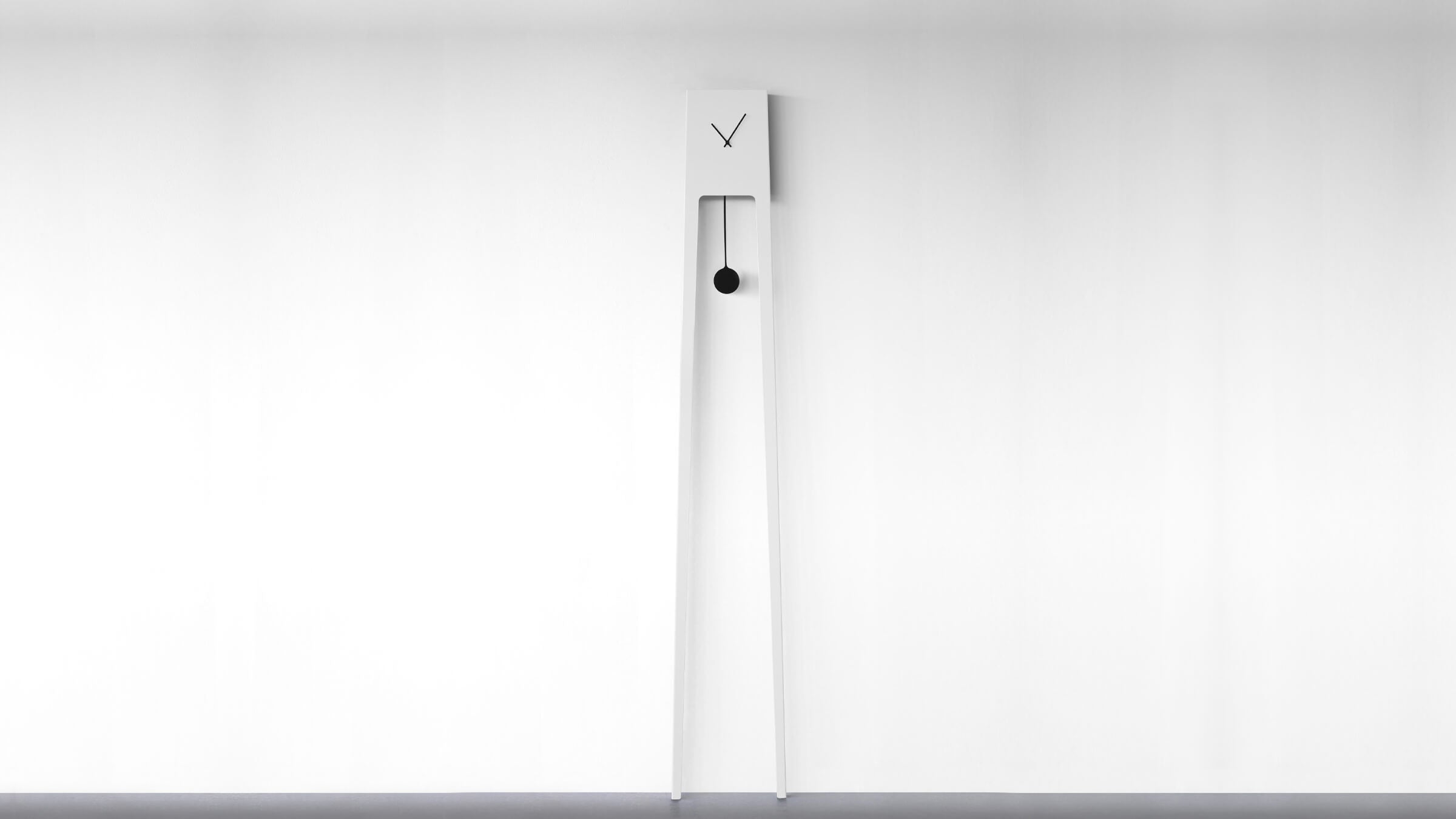 White / Desktop / BlackMenu / Tiuku Standing Pendulum Clock, designed by Ari Kanerva