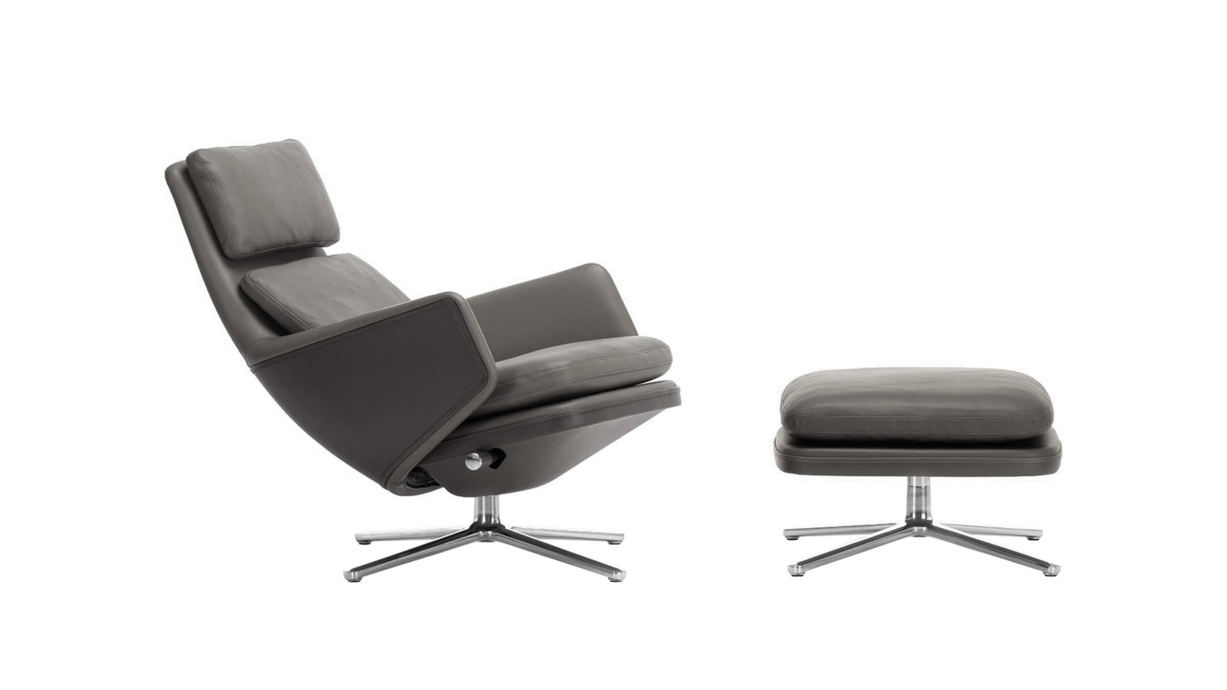 Umbra Leather / Desktop / BlackMenu / Grand Relax and Ottoman, designed by Antonio Citterio made by Vitra