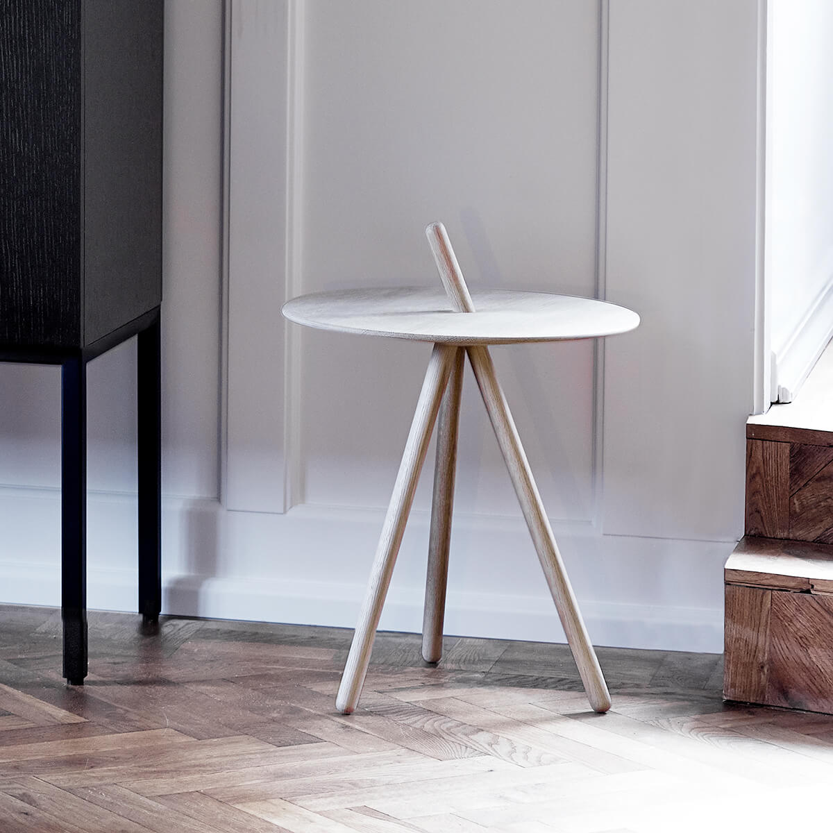 Soap Treated Oak / Mobile / BlackMenu / Come Here Side Table, designed by Steffen Juul