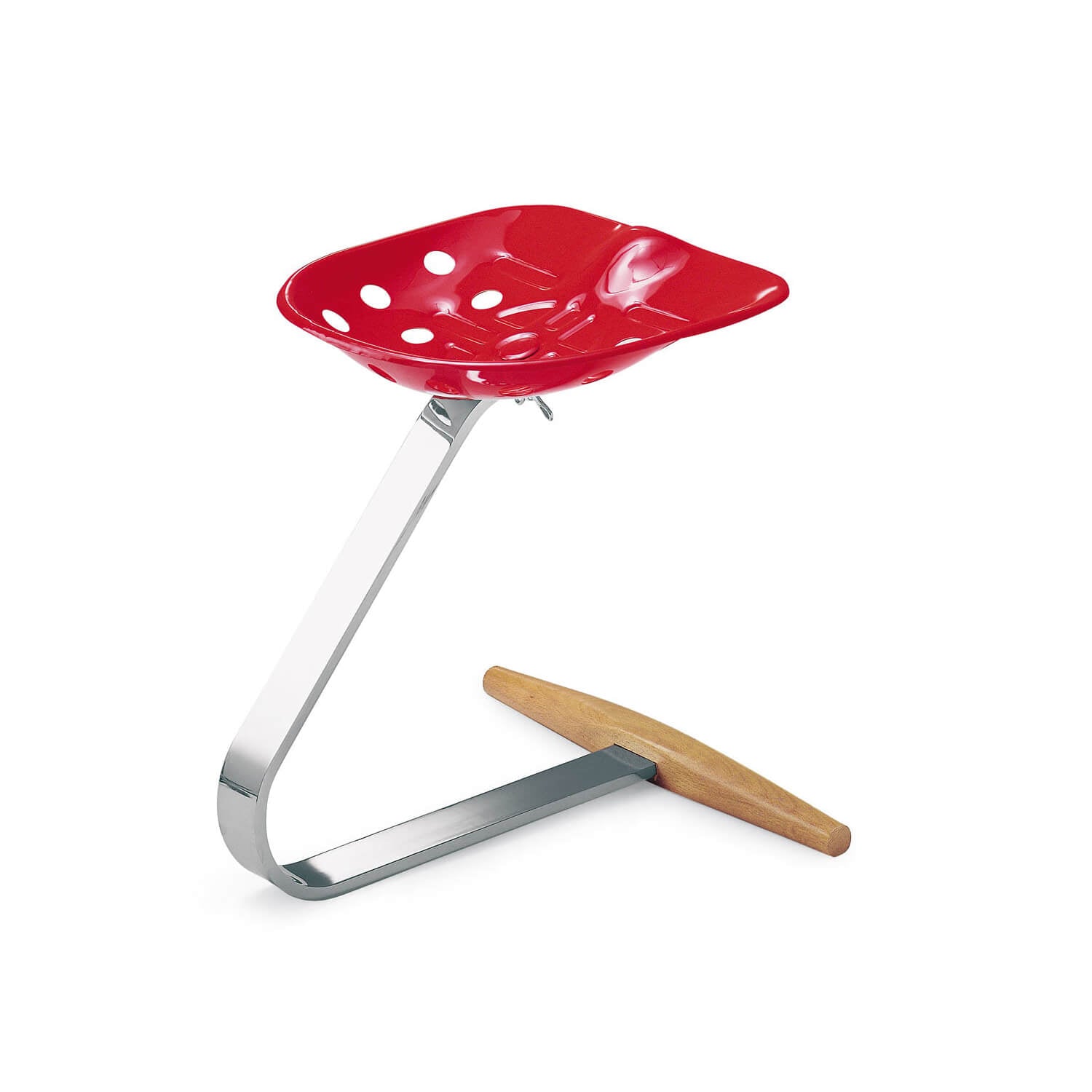 Red / Mobile / BlackMenu / Mezzadro Stool, designed by Achille and Pier Giacomo Castiglioni