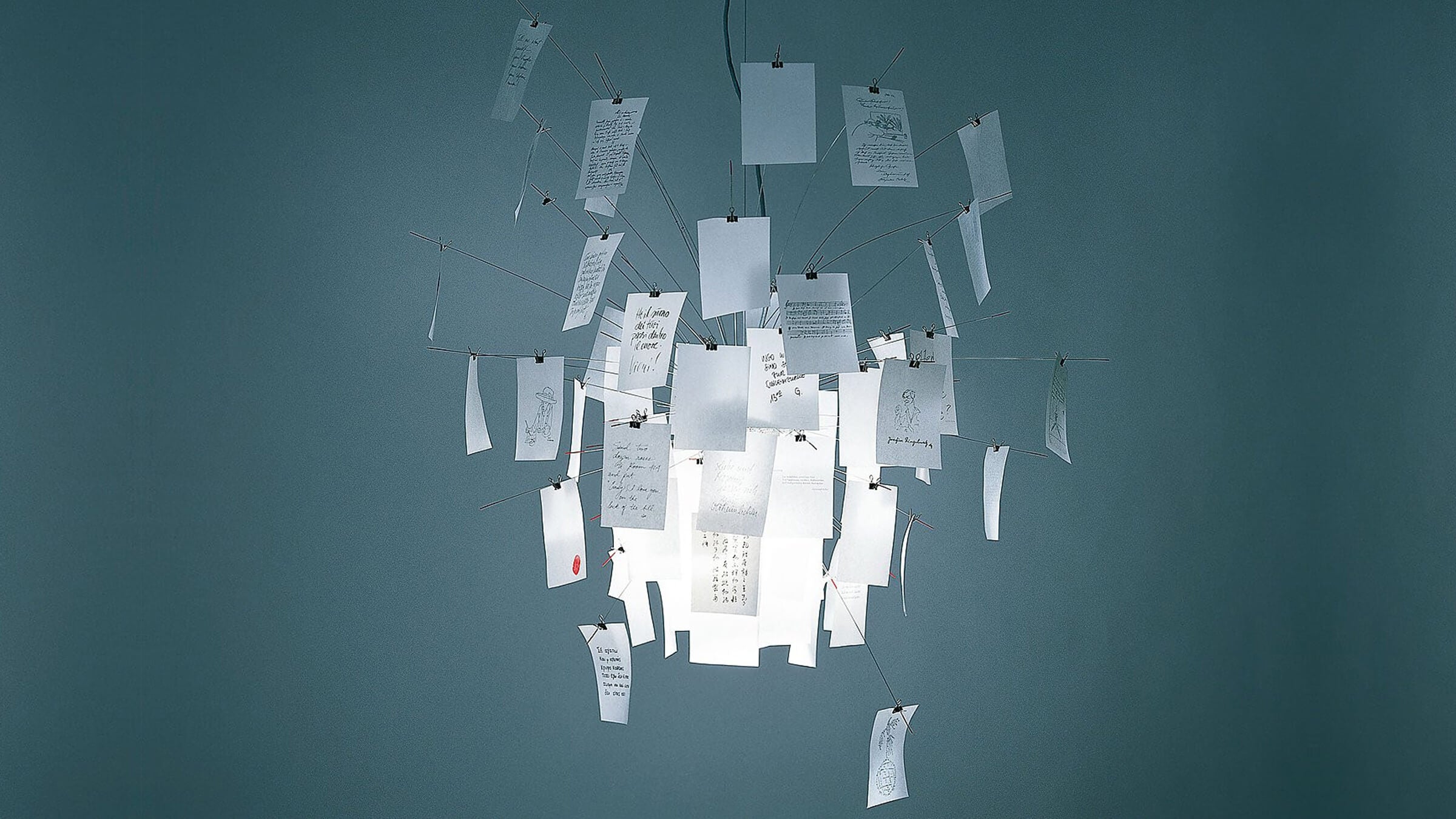 Desktop / WhiteMenu / Zettel'z 6 Chandelier, designed by Ingo Maurer