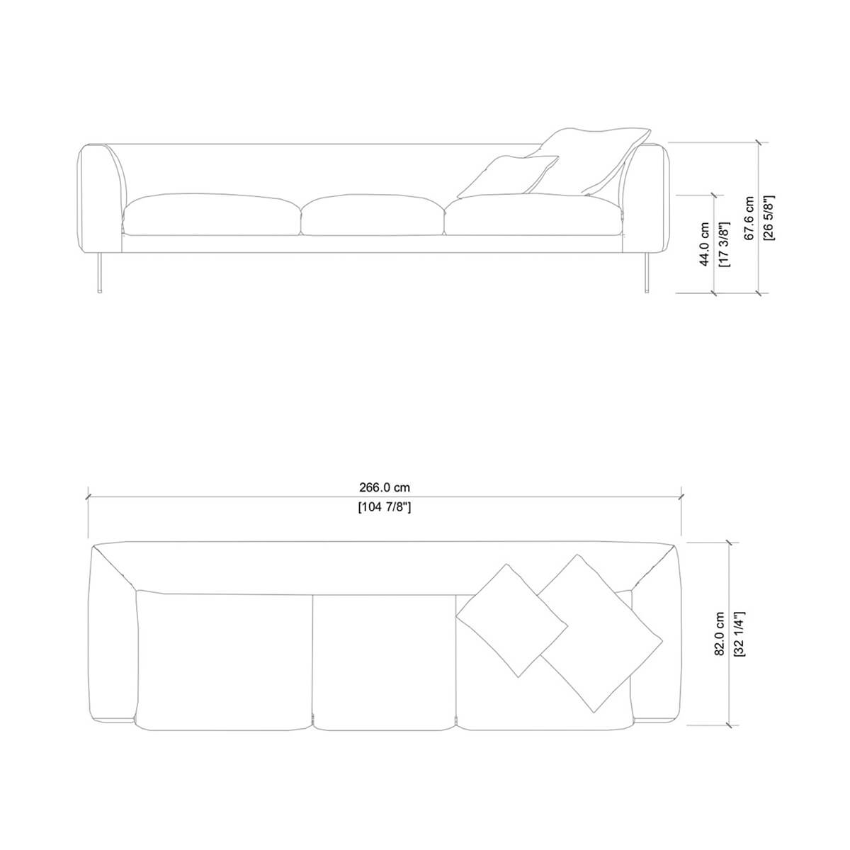 3-Seater / Mobile / BlackMenu / Elan Sofa, designed by Jasper Morrison