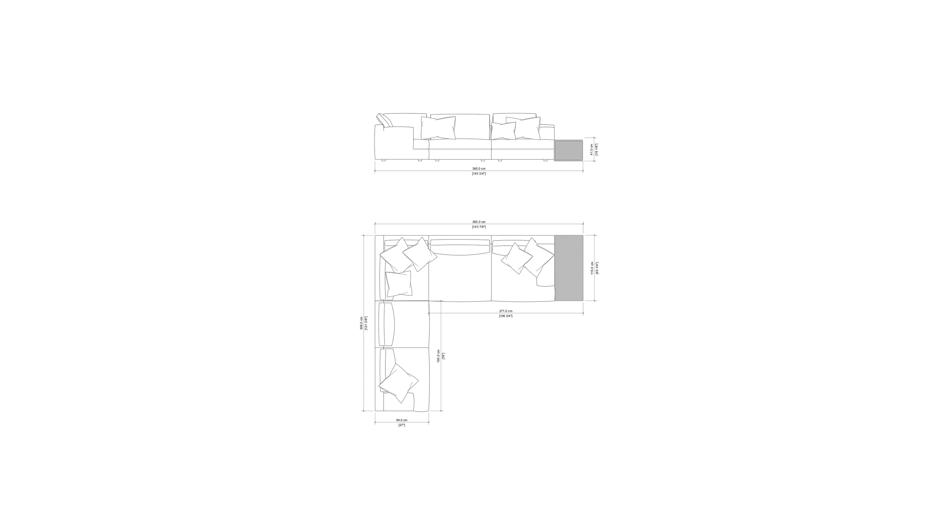 Composition #1 / Desktop / BlackMenu / Miloe Sofa, designed by Piero Lissoni made by Cassina