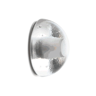 Bocci 14s Wall and Ceiling Lamp by Omer Arbel. A polished silver dome with reflective surfaces mounted on a white wall.