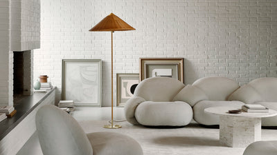 Wicker Willow / Desktop / 9602 Floor Lamp, designed by Paavo Tynell and made by Gubi