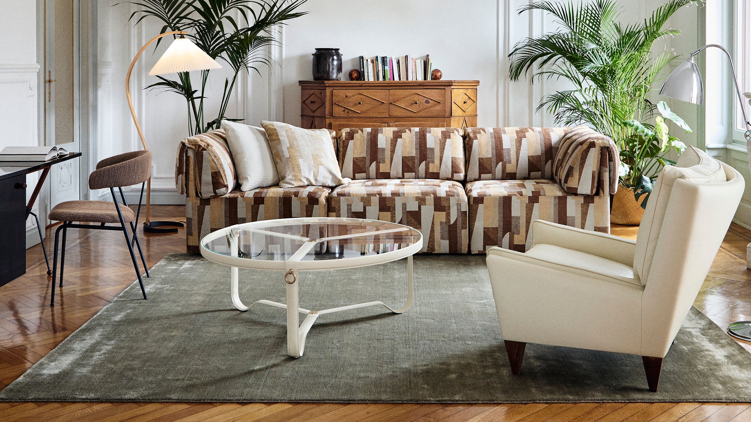 Desktop / Adnet Coffee Table, designed by Jacques Adnet and made by Gubi