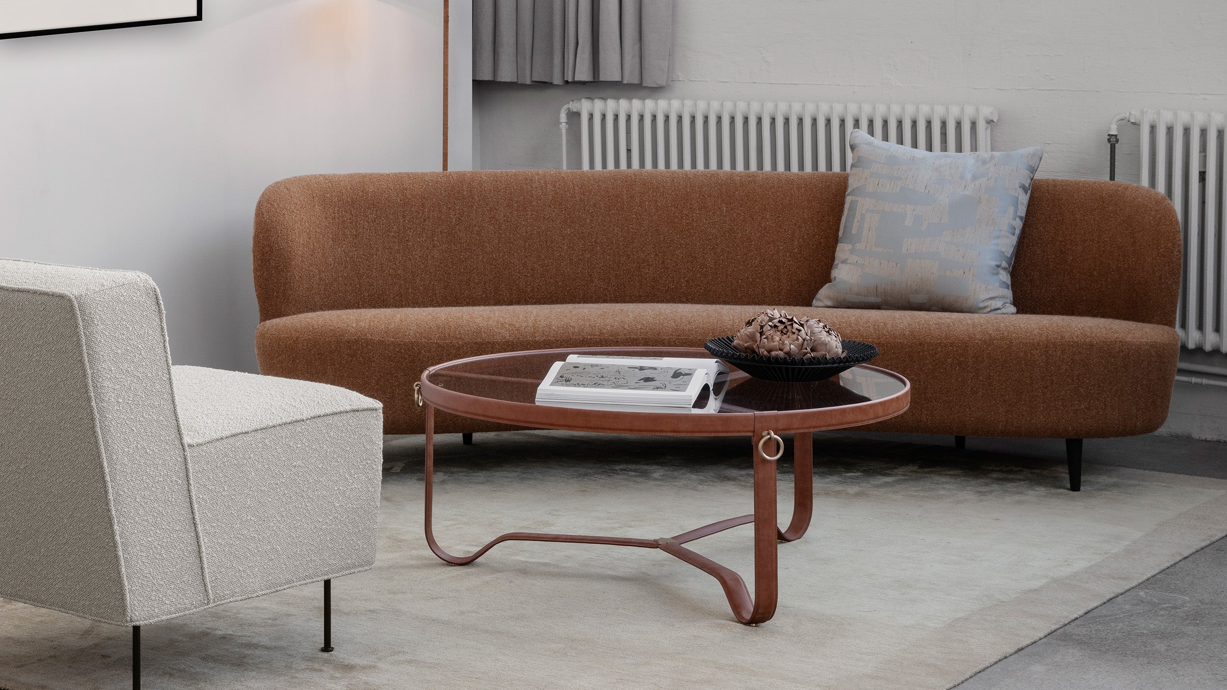 Desktop / Adnet Coffee Table, designed by Jacques Adnet and made by Gubi