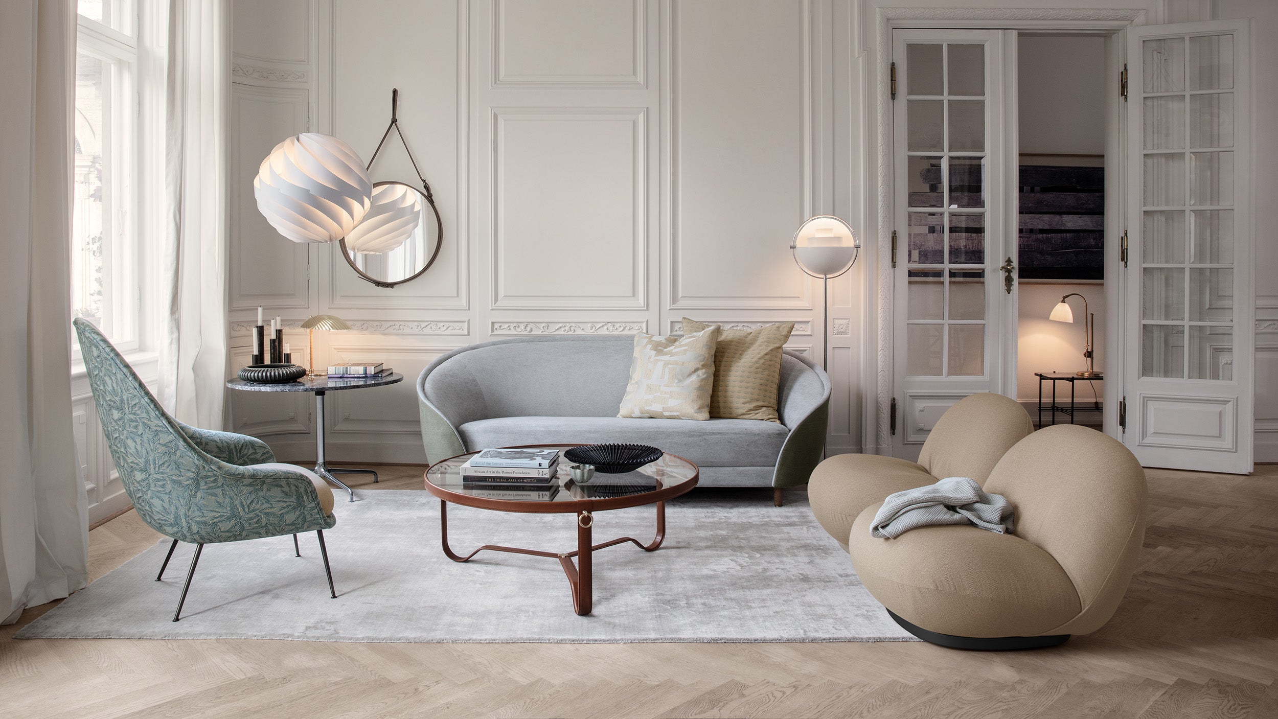 Desktop / Adnet Coffee Table, designed by Jacques Adnet and made by Gubi