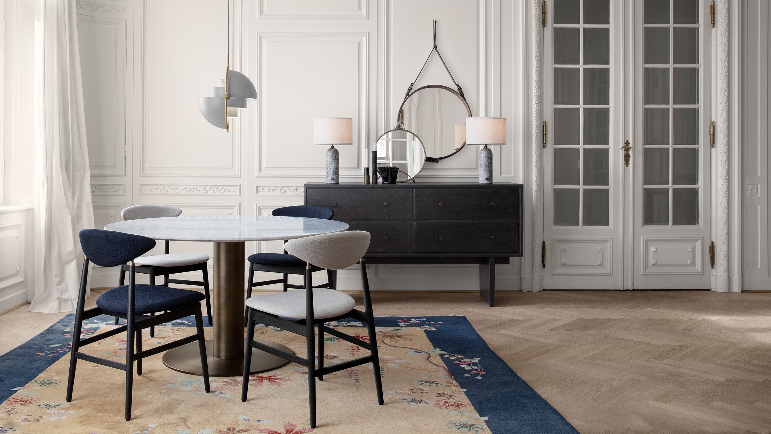 Desktop / Adnet Wall Mirror, designed by Jacques Adnet and made by Gubi