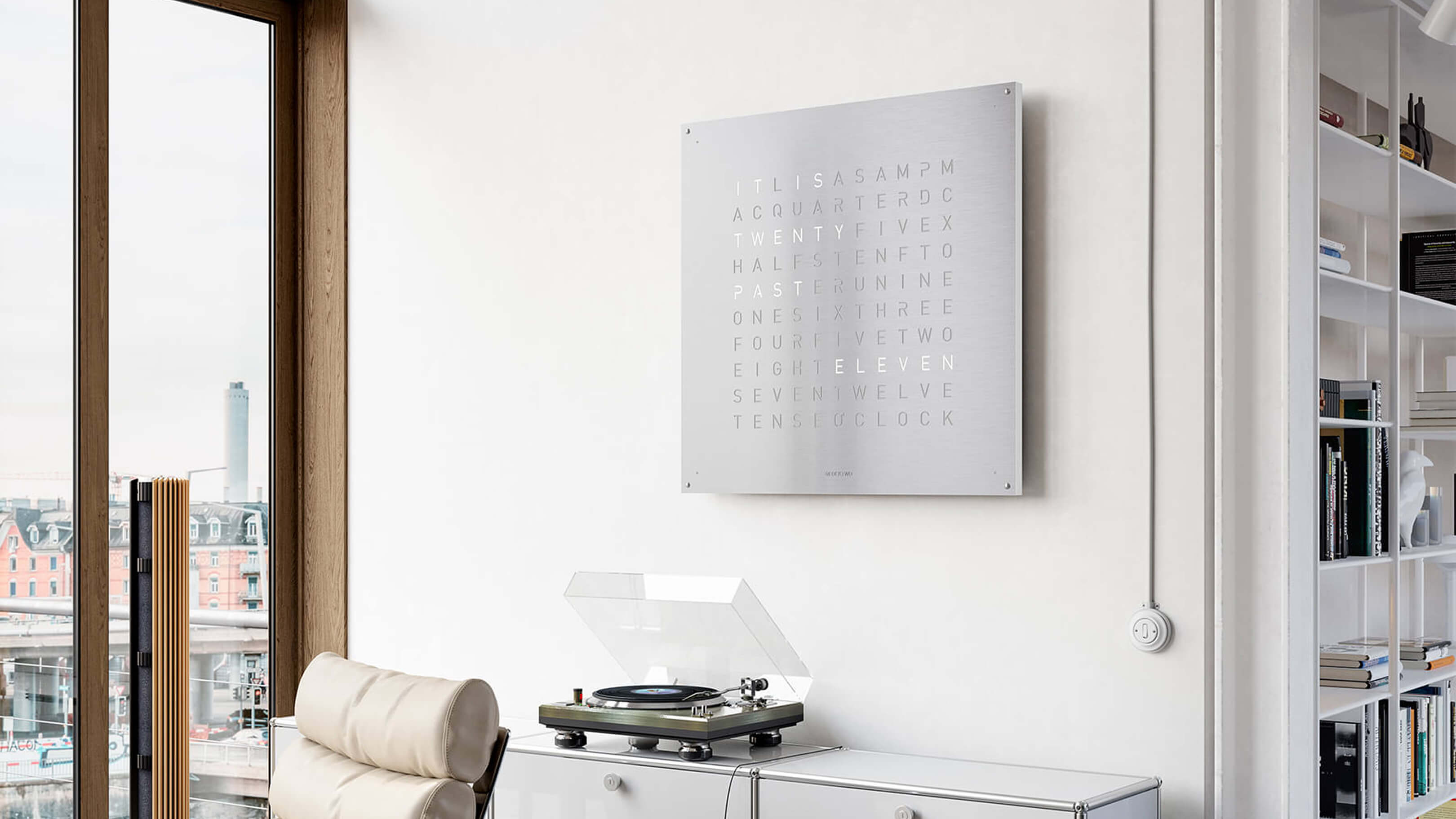 Desktop / BlackMenu / Qlocktwo Clock, designed by Biegert & Funk