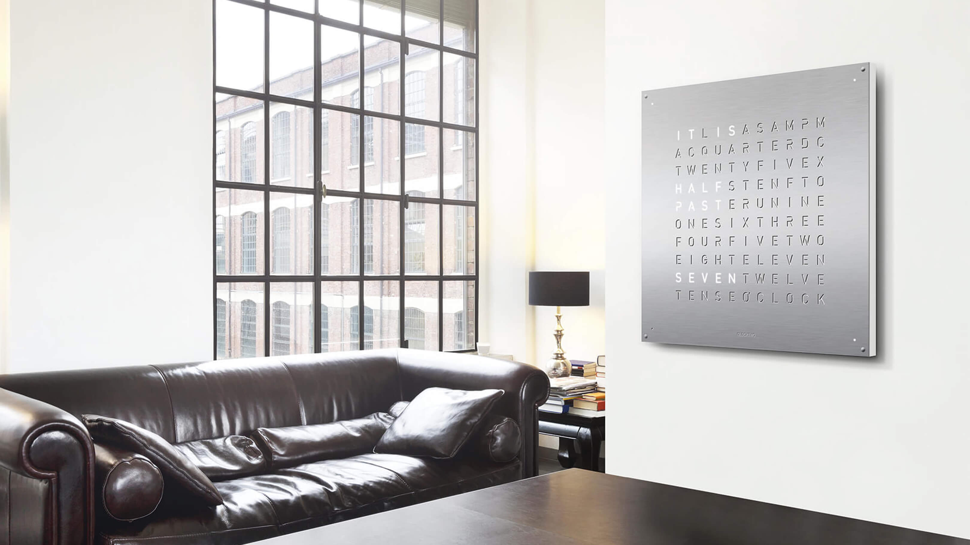 Desktop / BlackMenu / Qlocktwo Clock, designed by Biegert & Funk
