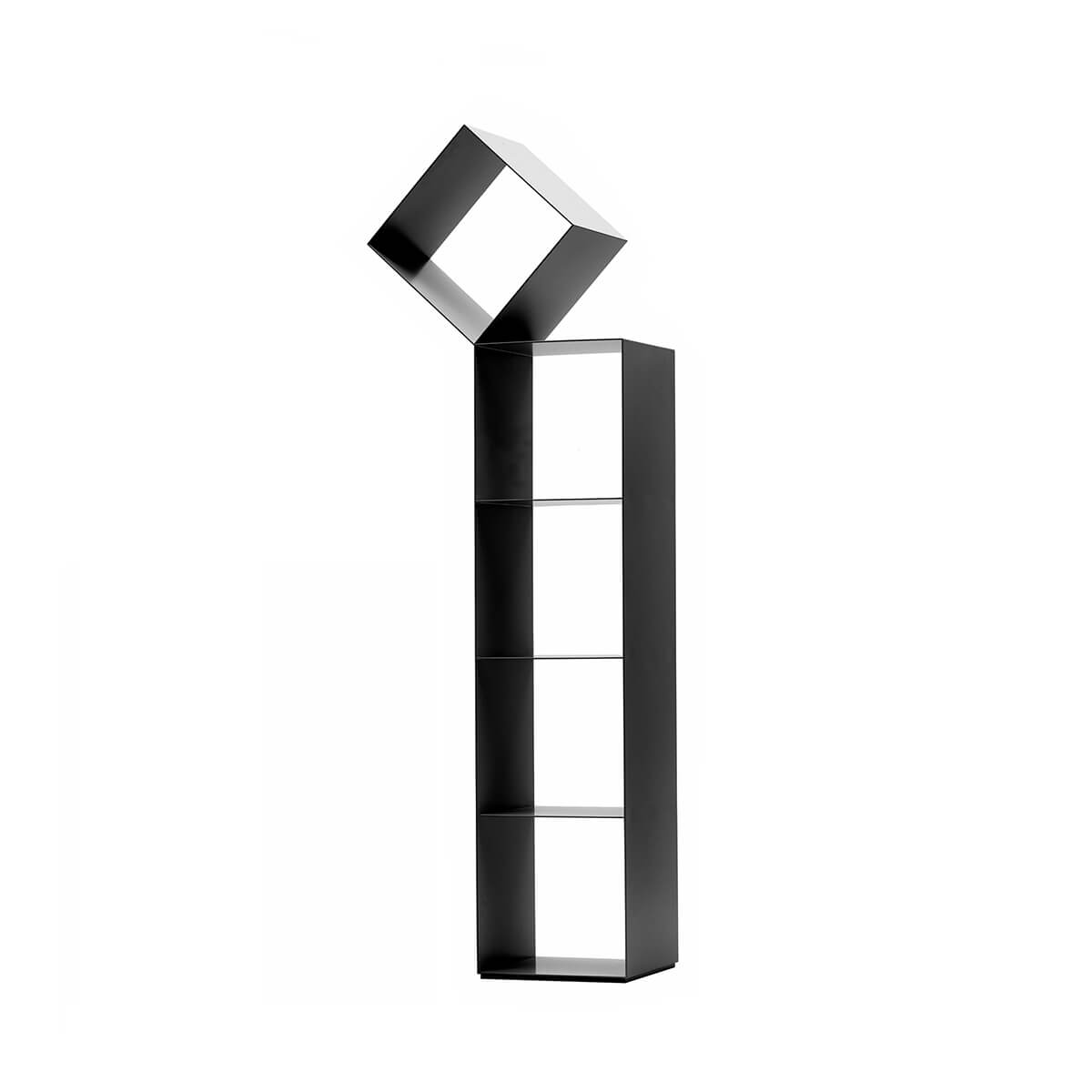 High / Anthracite / Mobile / BlackMenu / Drop Bookcase, designed by Nendo, made by Cappellini