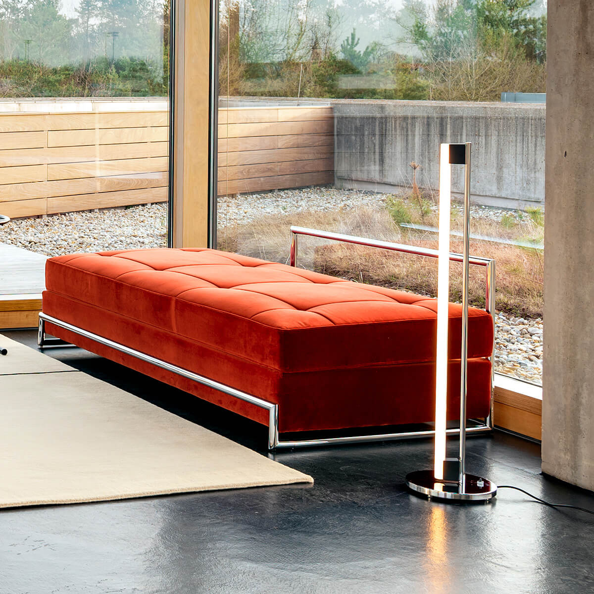 Mobile / BlackMenu / Tube Light Floor Lamp, designed by Eileen Gray