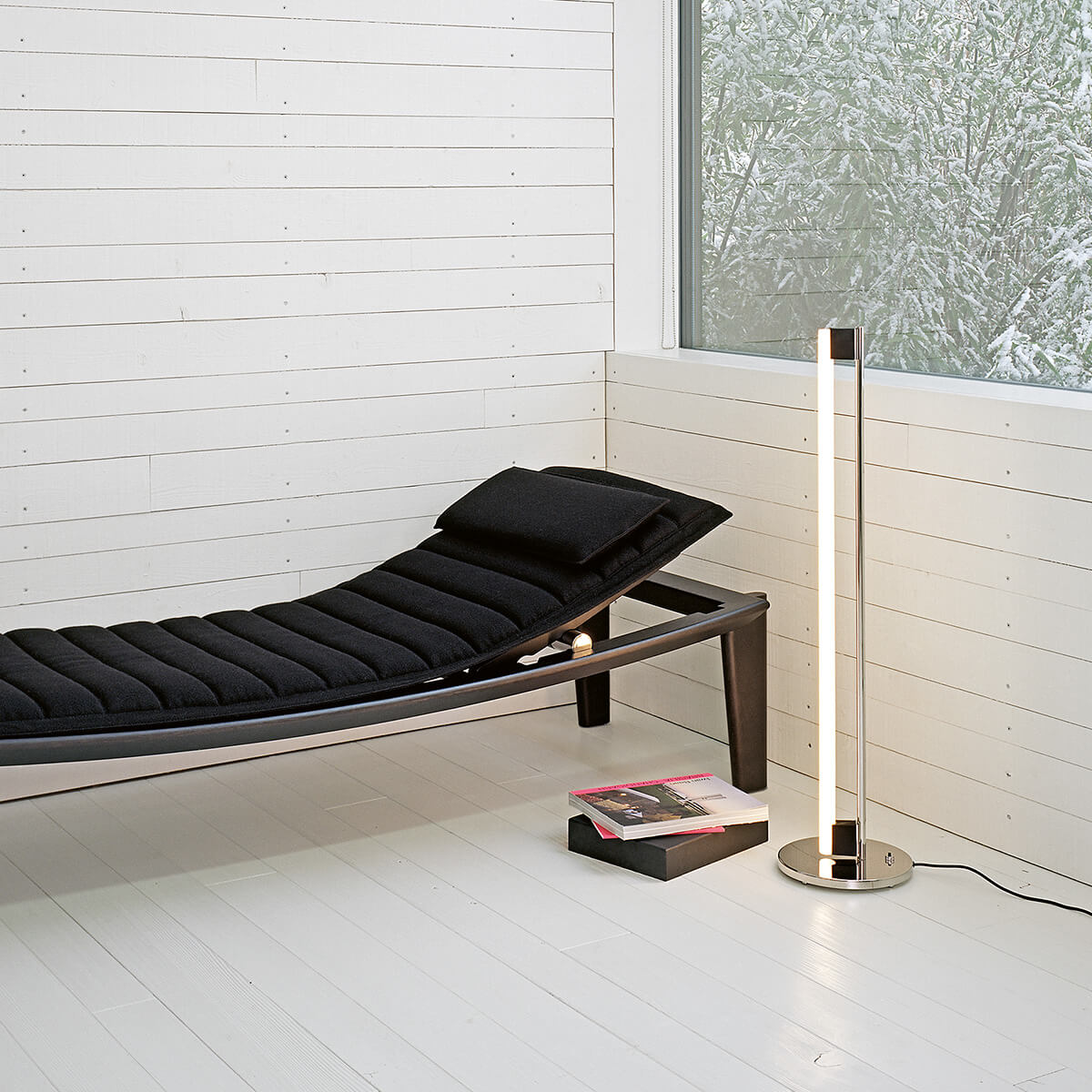 Mobile / BlackMenu / Tube Light Floor Lamp, designed by Eileen Gray