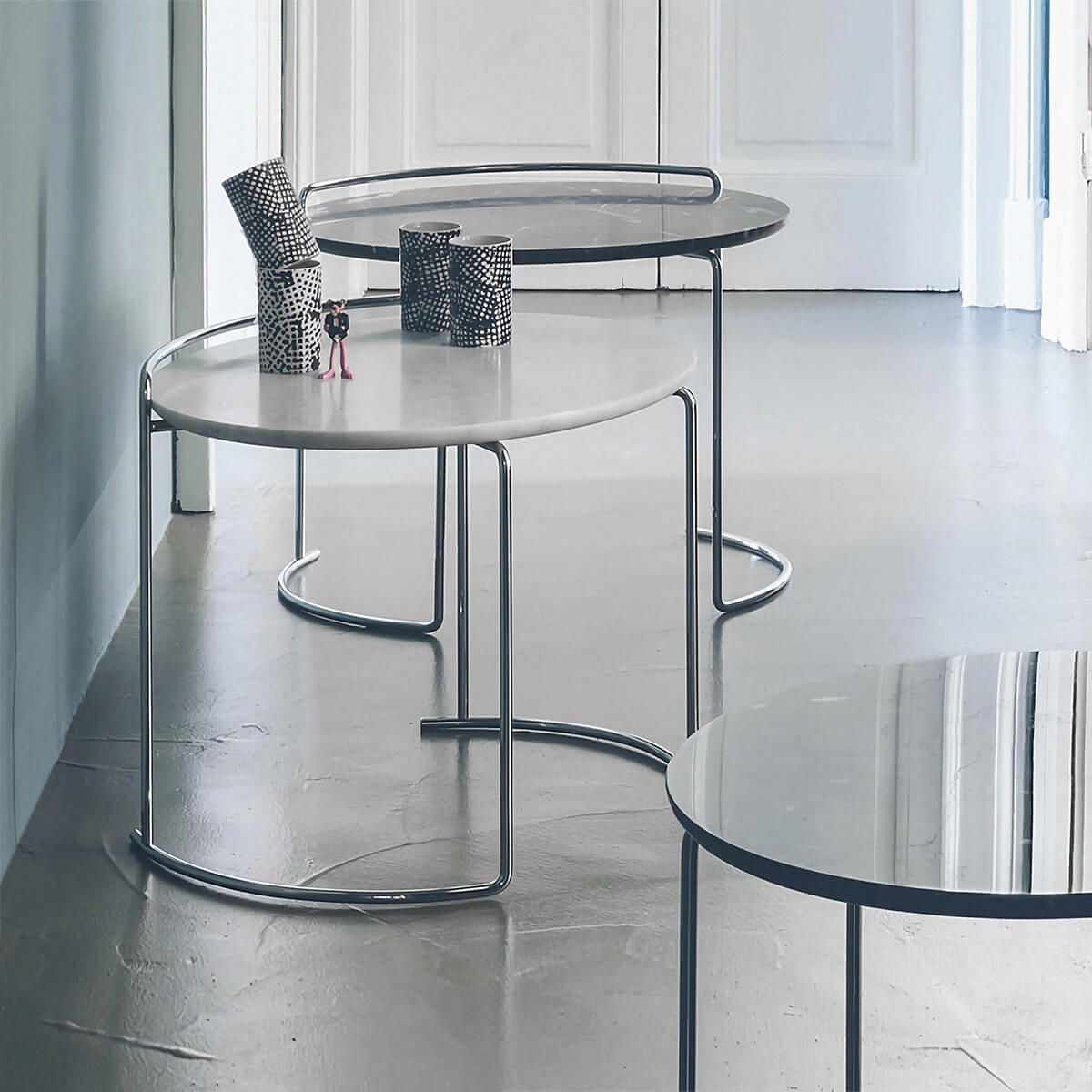 Black Marble / Mobile / BlackMenu / Djuna Side Table, designed by Kazuhide Takahama made by Cassina