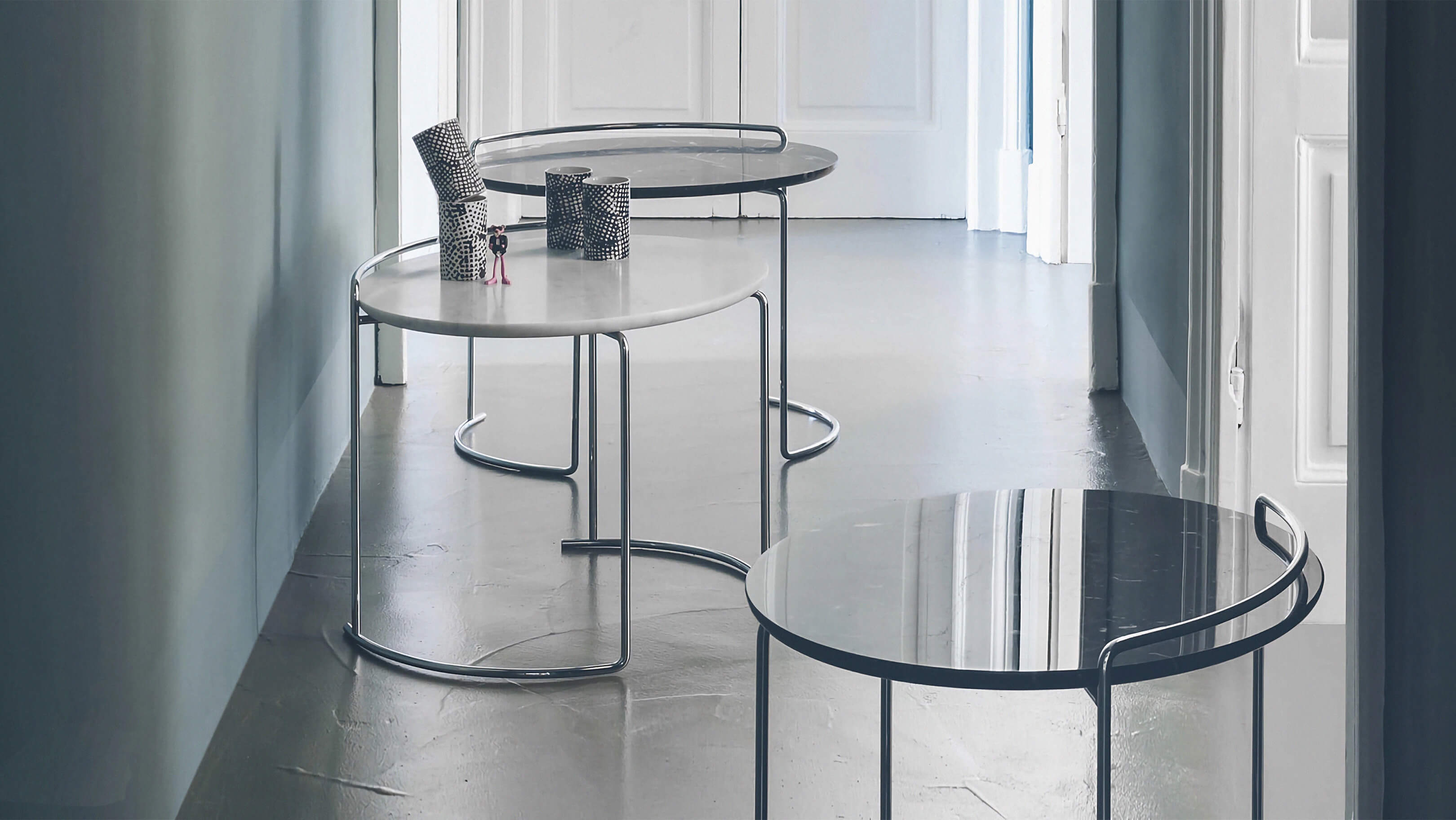 Black Marble / Desktop / BlackMenu / Djuna Side Table, designed by Kazuhide Takahama made by Cassina