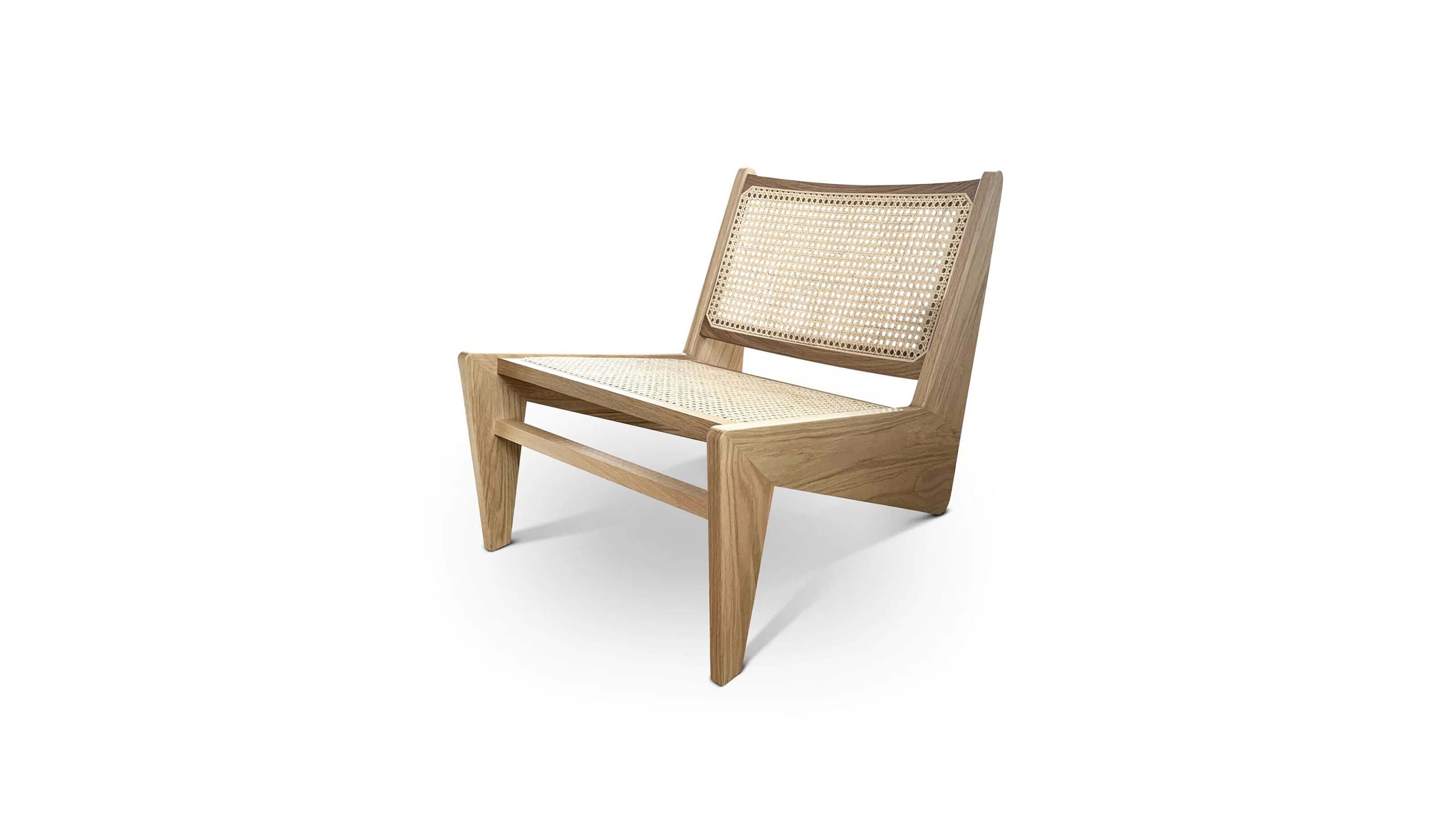 Natural Oak / Desktop / BlackMenu / Kangaroo Chair, designed by Pierre Jeanneret made by Cassina