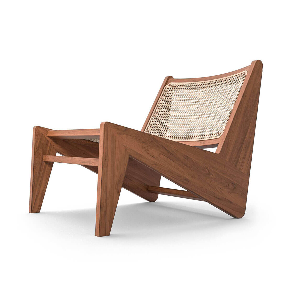 Natural Teak / Mobile / BlackMenu / Kangaroo Chair, designed by Pierre Jeanneret made by Cassina