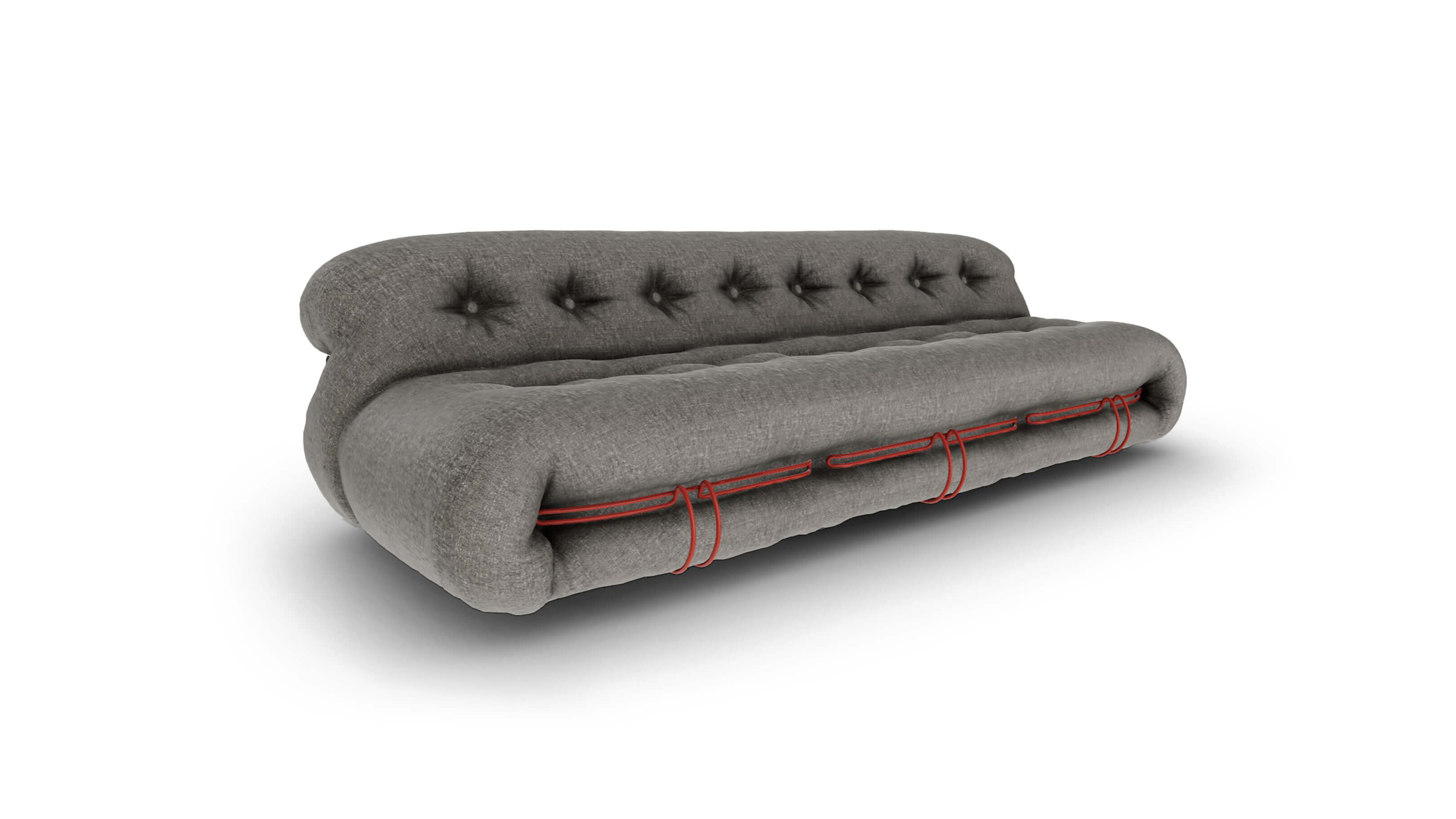 Luxor Fucile Fabric - Red Frame / Desktop / BlackMenu / Soriana Sofa, designed by Afra and Tobia Scarpa made by Cassina