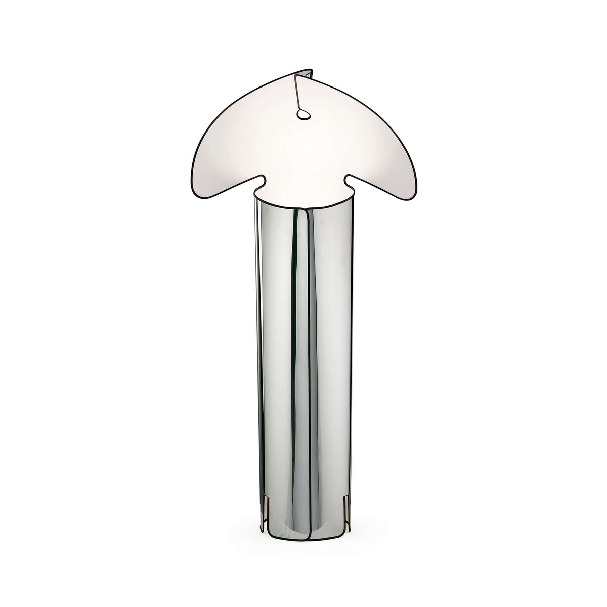Flos Chiara Floor by Mario Bellini. A translucent cylindrical container with a rounded dome top and hanging loop detail.