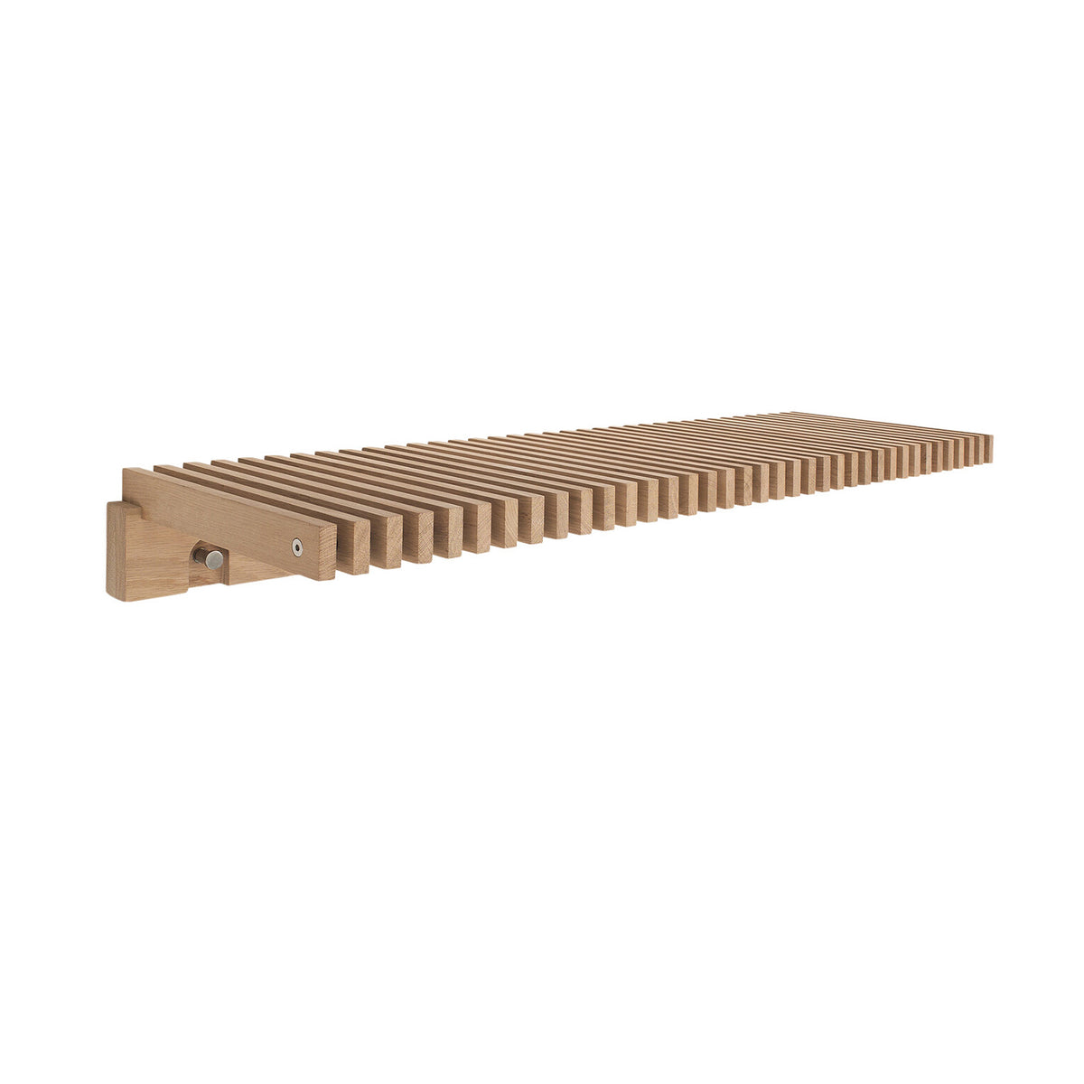 Fritz Hansen Cutter Wardrobe by Niels Hvass. Natural wood slats fan out from a rectangular mounting base.