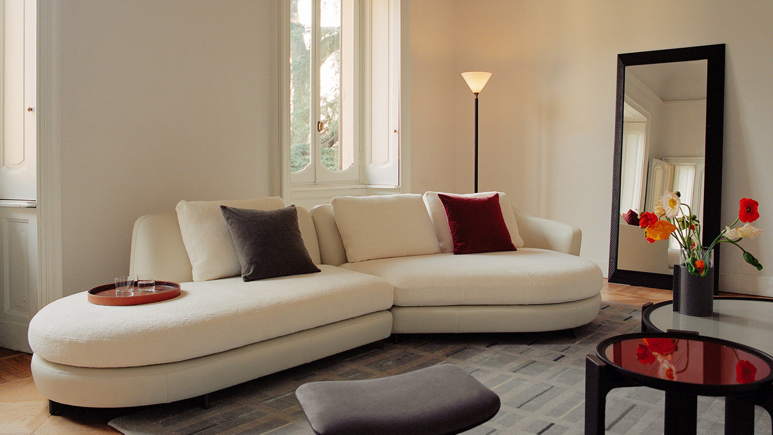 Desktop / DUO Floor Mirror, designed by Roberto Lazzeroni for Ceccotti Collezioni