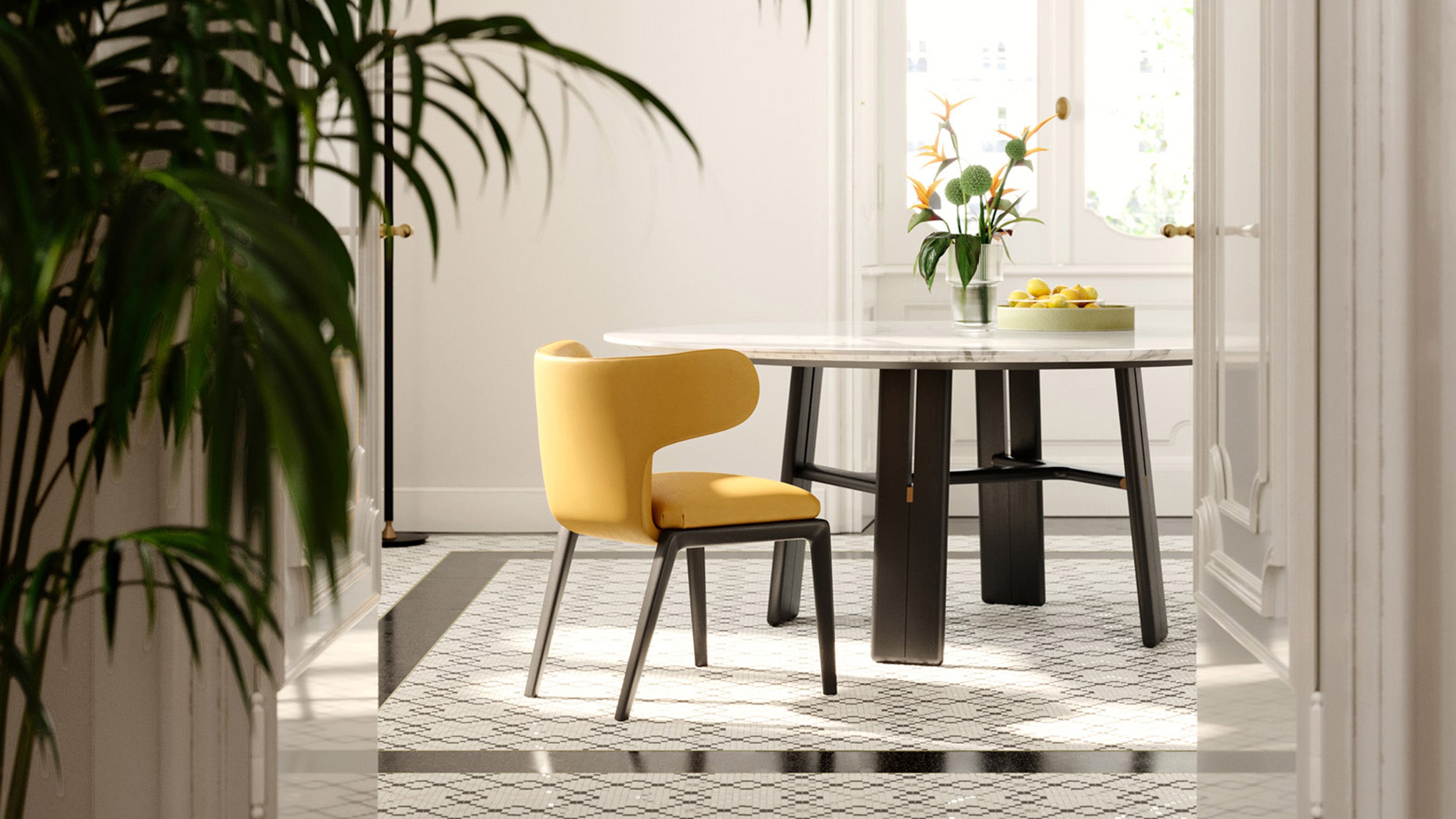 Desktop / DUO Small Armchair, designed by Roberto Lazzeroni for Ceccotti Collezioni