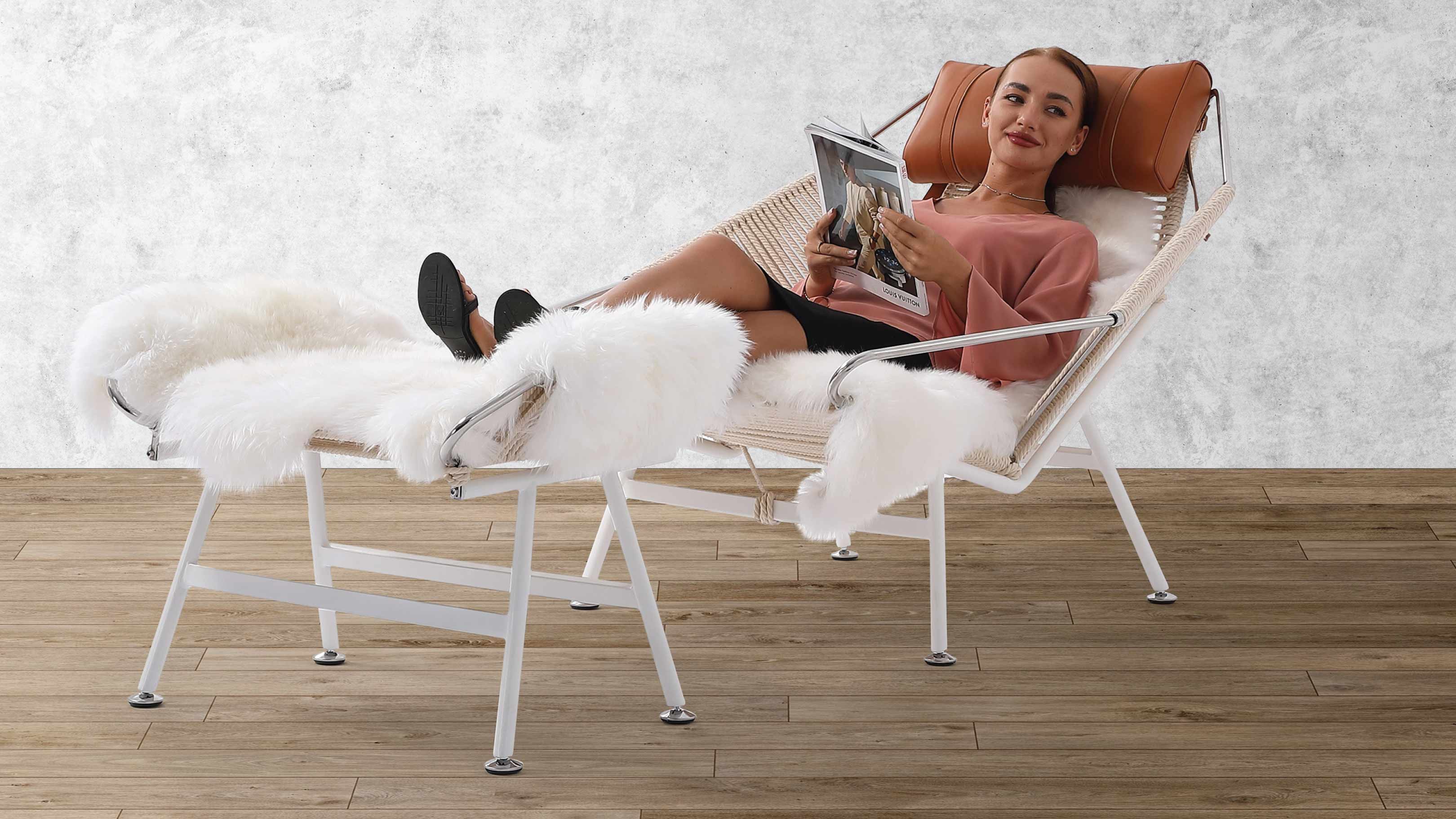 Desktop / WhiteMenu / Flag Haylard Chair, designed by Hans J. Wegner