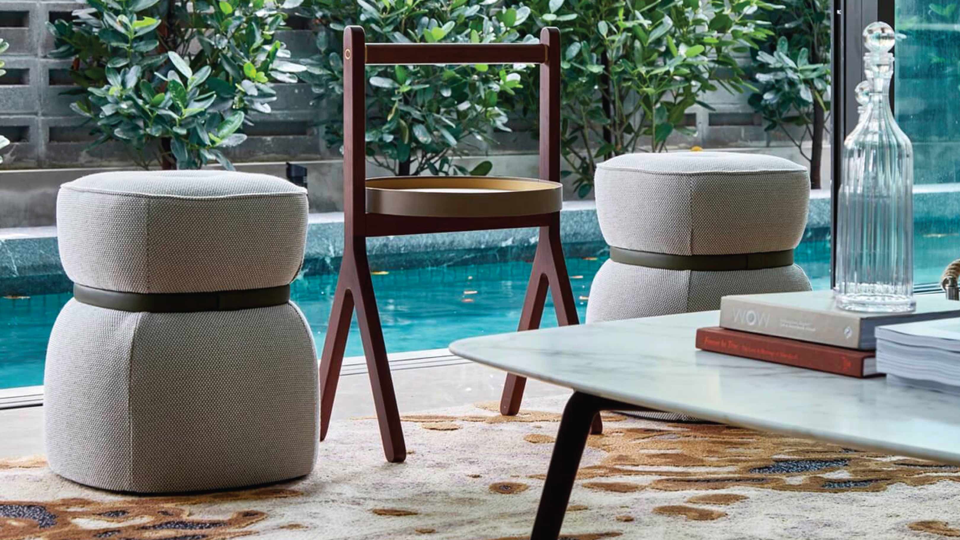 Desktop / WhiteMenu / Lepli-Pouf, designed by Kensaku Oshiro